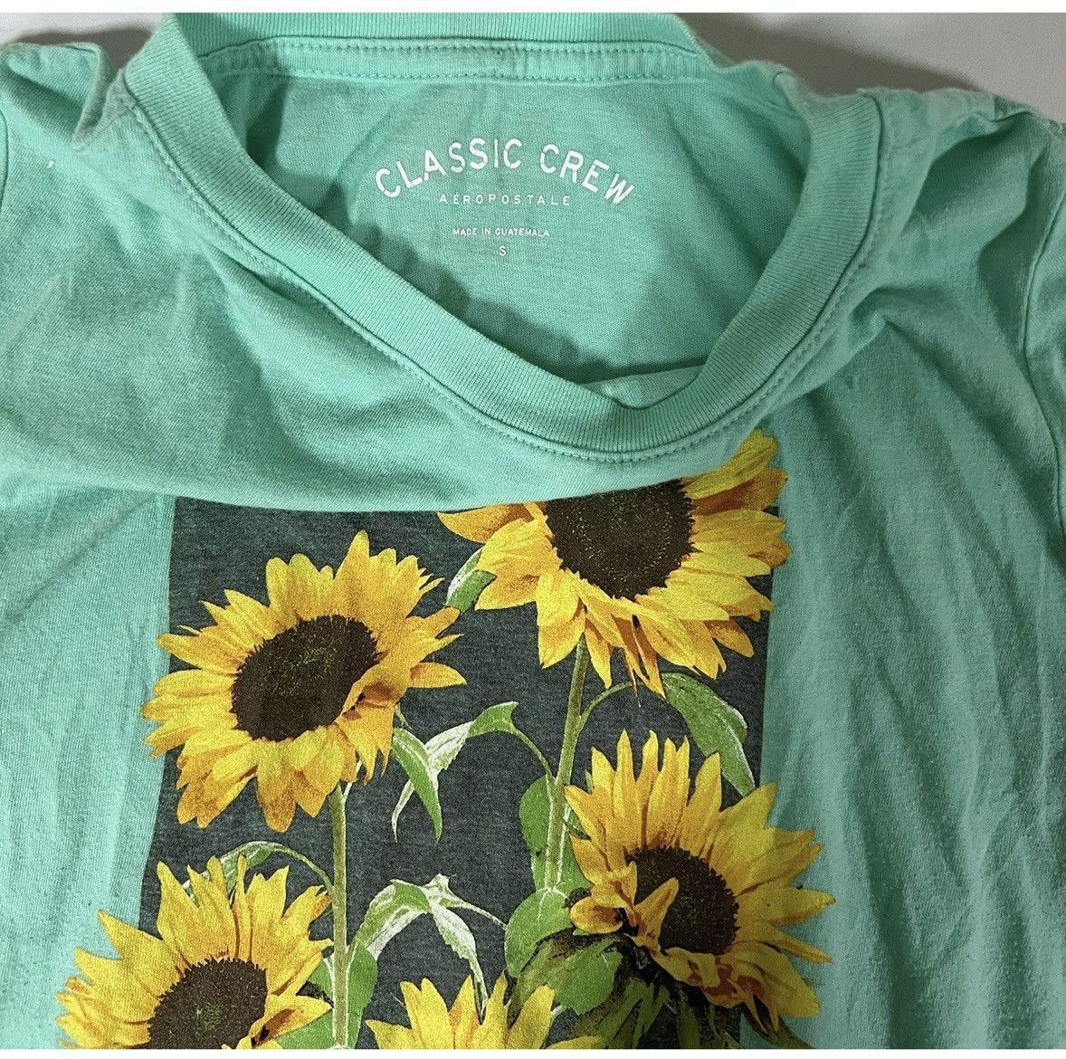 Aeropostale Teal Aqua Sunflowers Floral Graphic T-Shirt Top Tee Size S🌻✨ Size US S / EU 44-46 / 1 - 3 Thumbnail