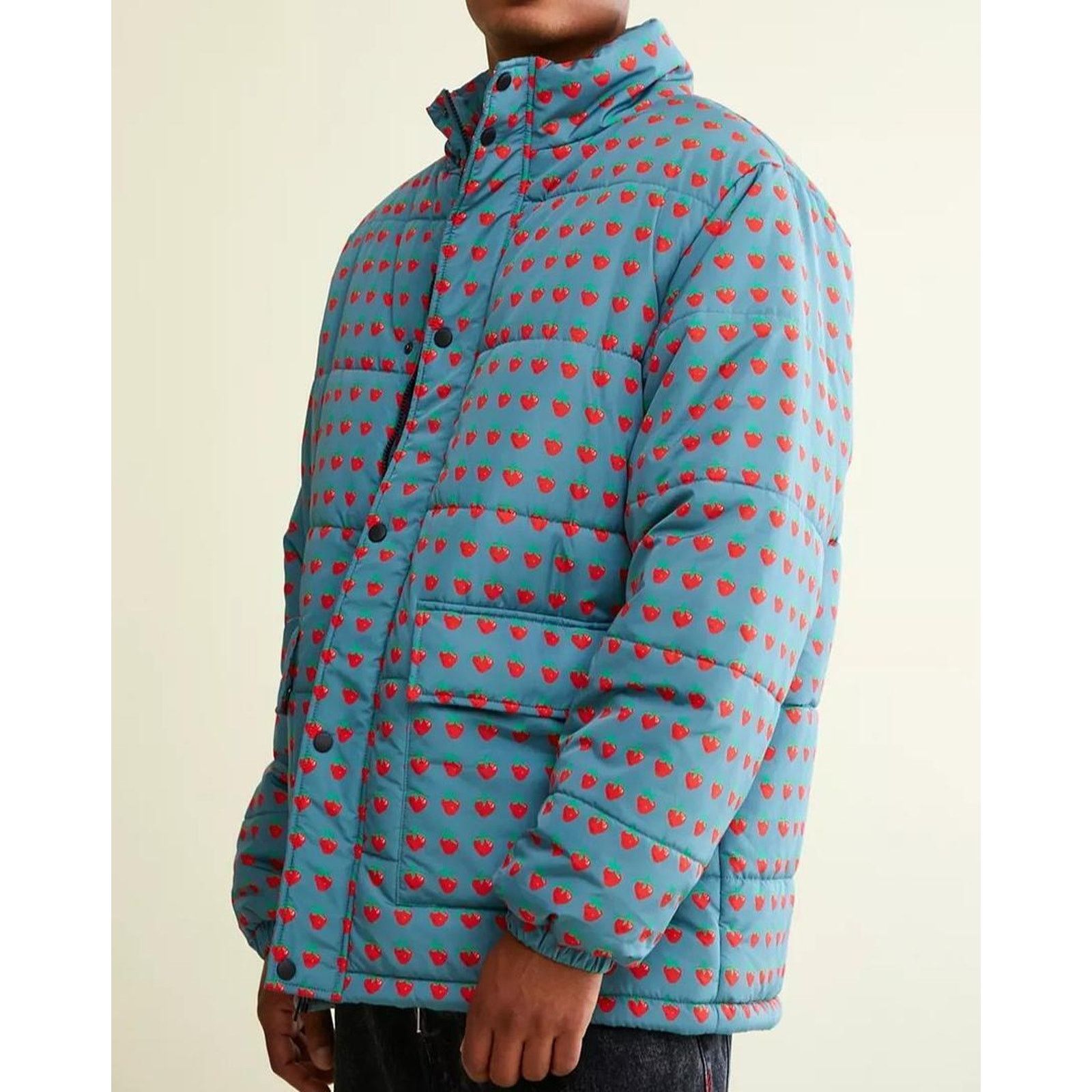 Misfits × Msftsrep Misfit Shapes MSFT Strawberry Print MWT Puffer Jacket $180 Size M / US 6-8 / IT 42-44 - 2 Thumbnail