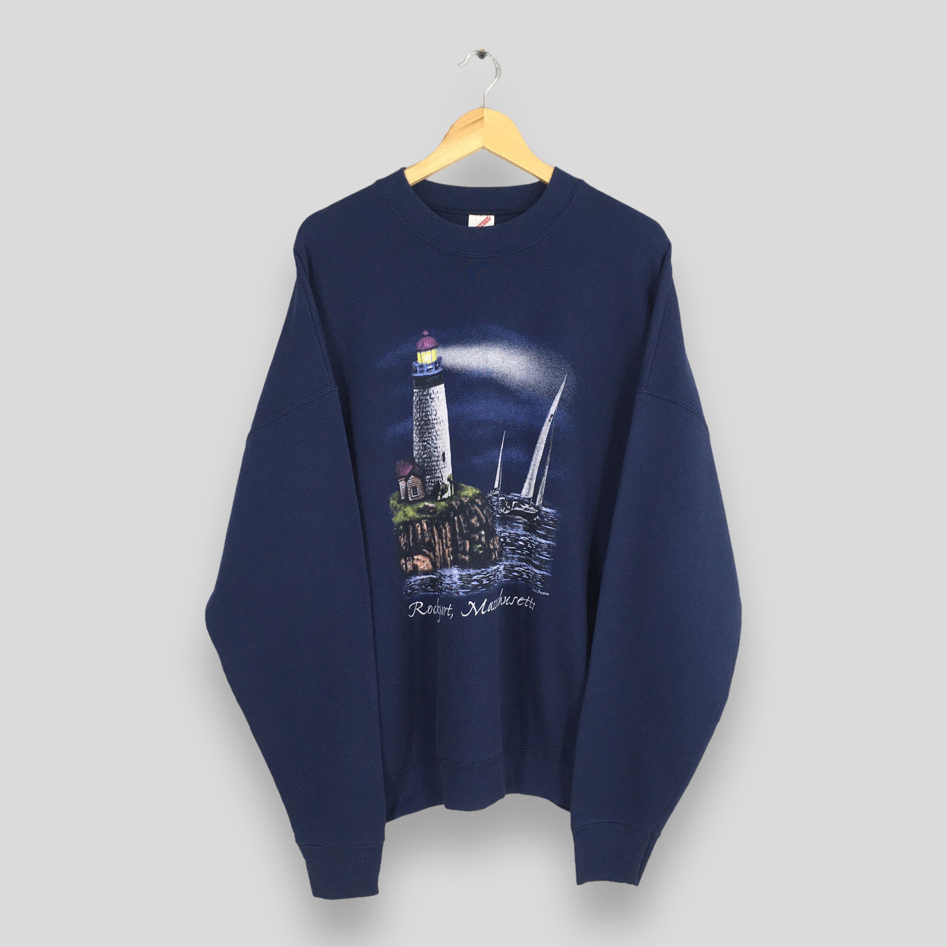 Jerzees Vintage Rockport Massachusetts Lighthouse Sweatshirt XXLarge Size US XXL / EU 58 / 5 - 1 Thumbnail