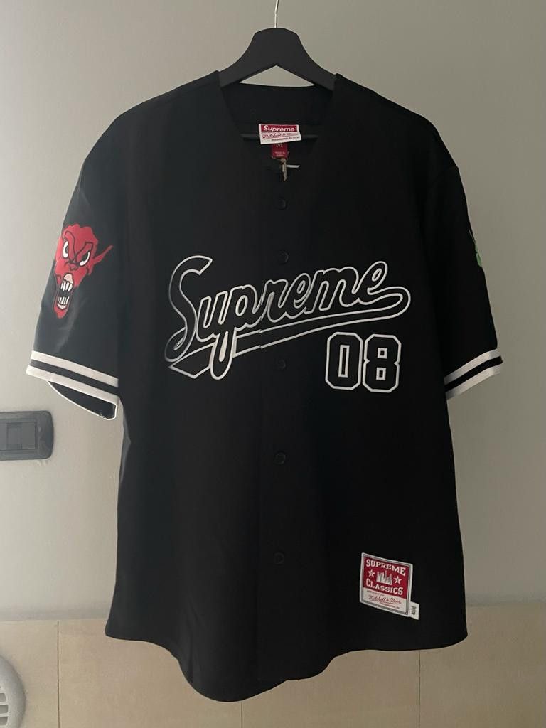 Supreme Mitchell & Ness Downtown Hell Baseball Jersey White