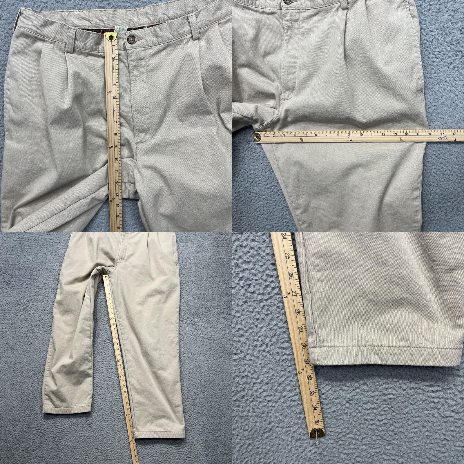 Vintage VINTAGE L.L. Bean Pants Mens 38x30 Khaki Flannel Lined Chino Pleated Beige Classic Sl... Size US 38 / EU 54 - 9 Thumbnail