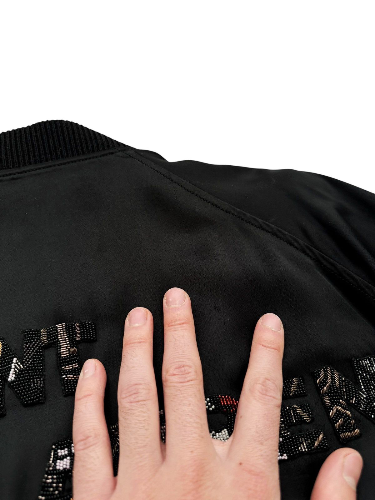Saint Laurent Paris 2018 Beaded Satin Teddy Souvenir Bomber Jacket Size US M / EU 48-50 / 2 - 13 Thumbnail