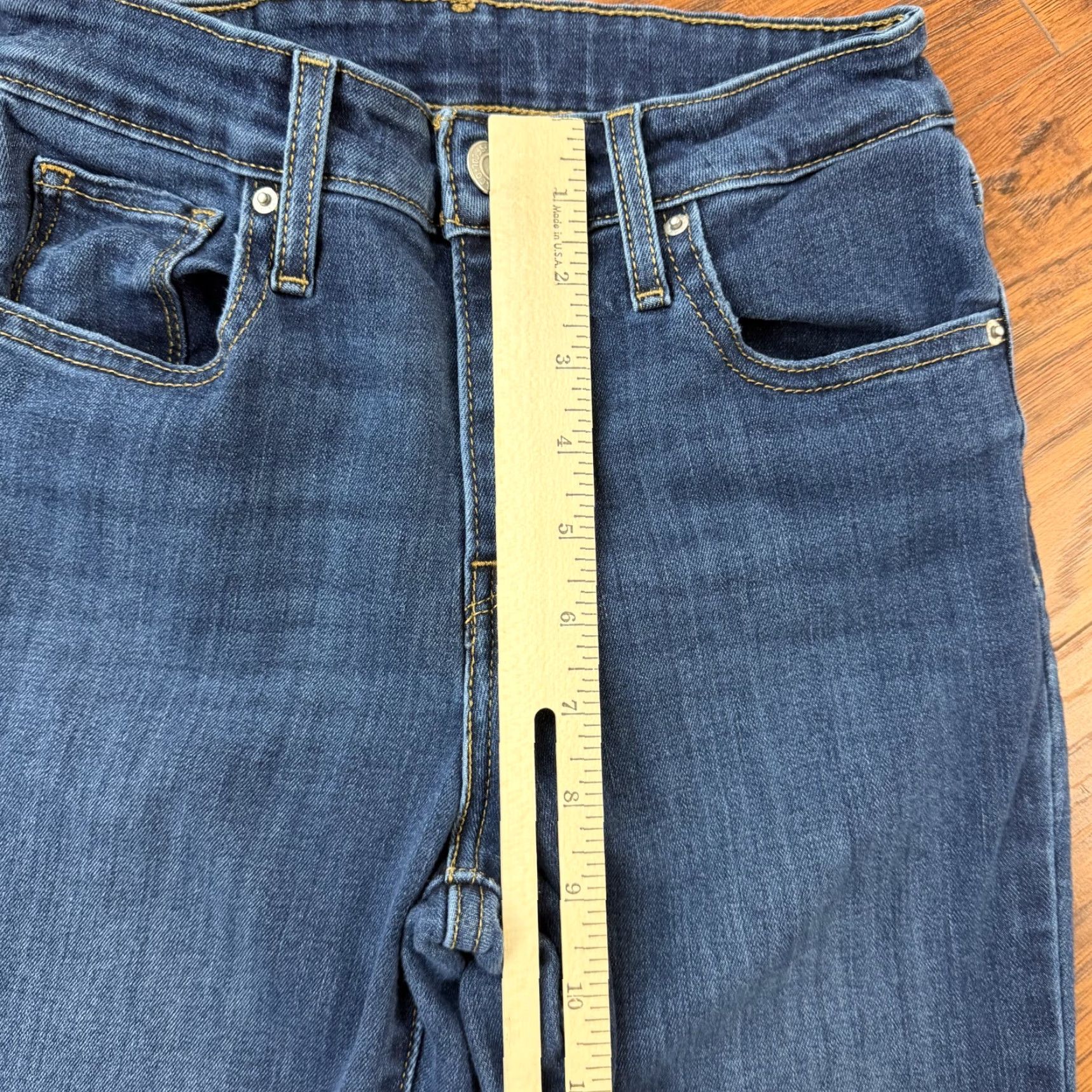 Levi's Levis Jeans Womens 25 Flare High Rise Dark Wash Stretch Denim Casual 22x30 Size 42" / US 20 - 4 Thumbnail