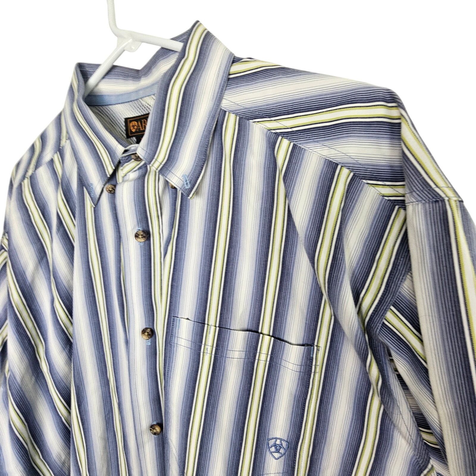 Ariat Ariat Mens Striped Button Down Shirt Sz XL Western Country Size US XL / EU 56 / 4 - 5 Thumbnail
