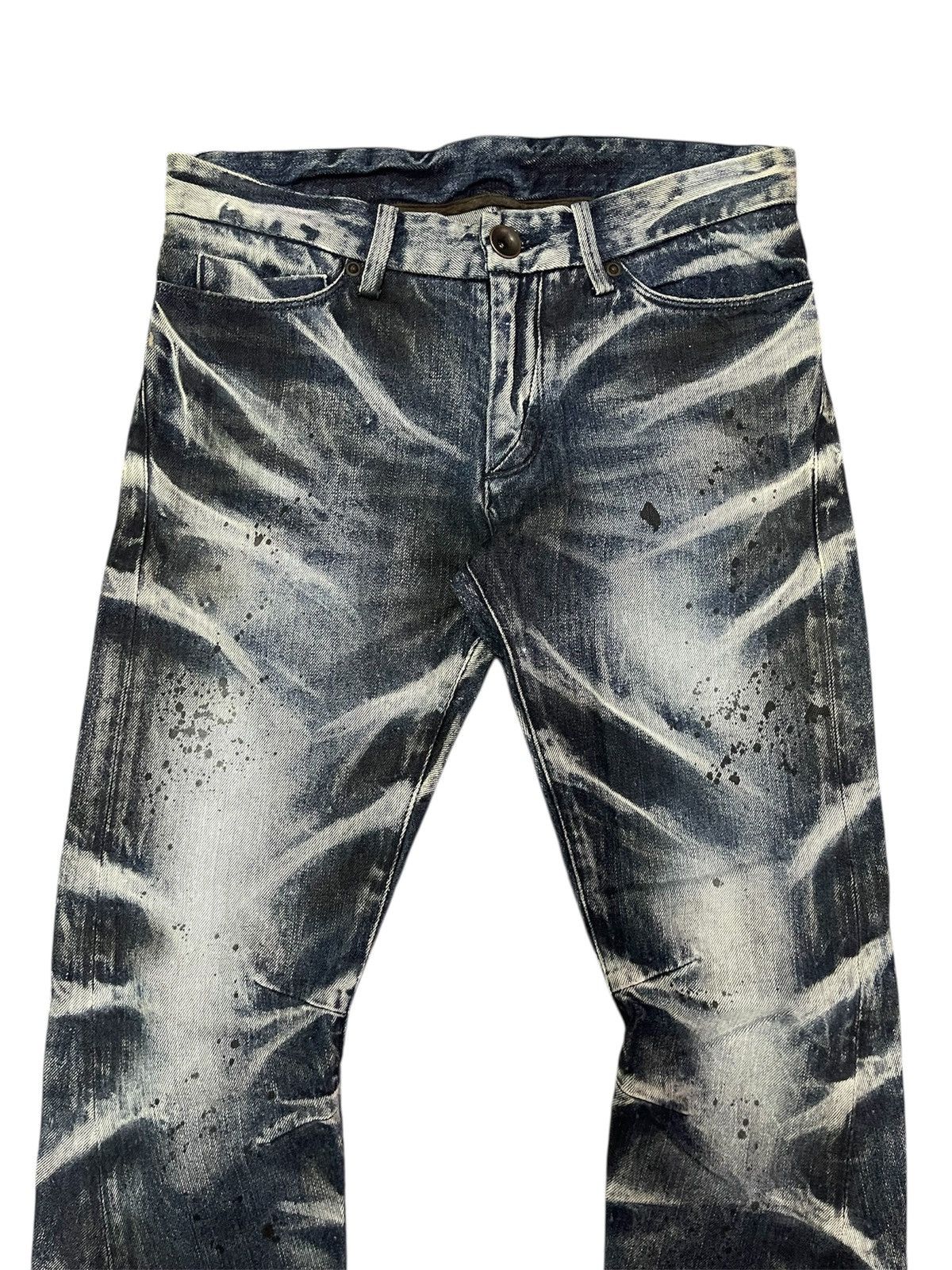 If Six Was Nine HOT ITEM🔥RARE JOHNY WOLF WHISKER ACID WASH FLARE DENIM JEANS Size US 31 - 2 Thumbnail