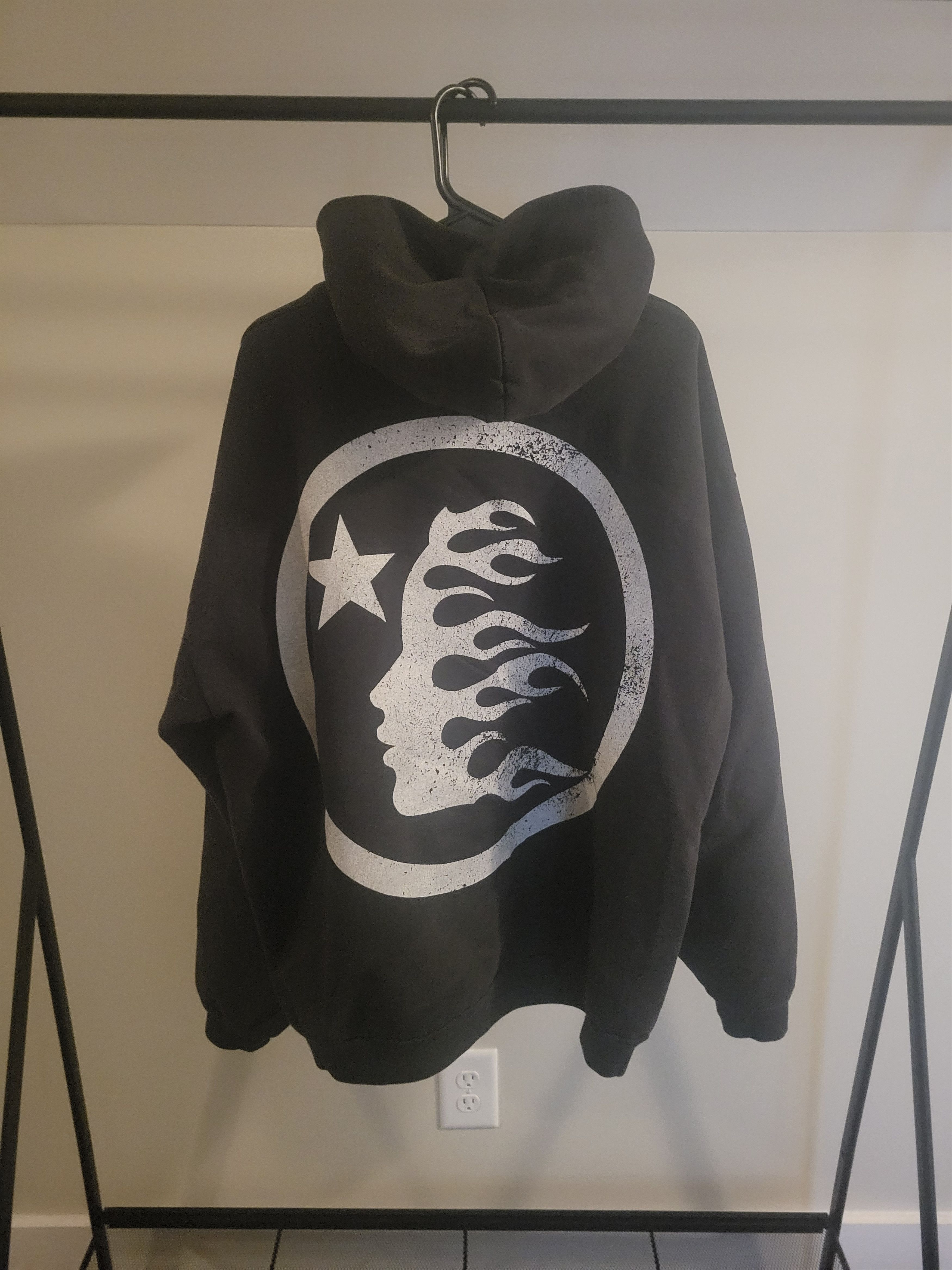 HELLSTAR Hellstar Grey Black Classic Logo Uniform Hoodie | Grailed