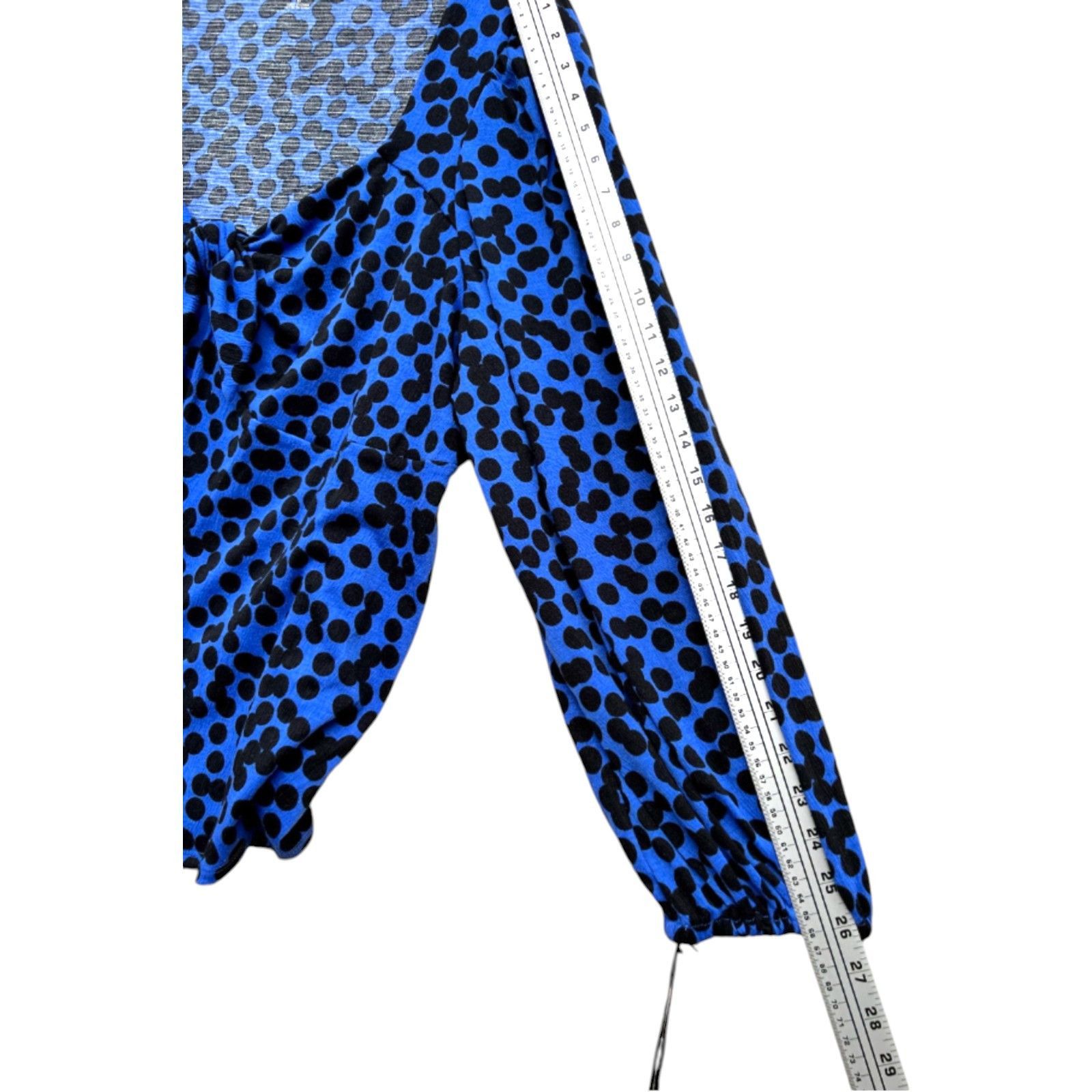 Other Ava & Viv - Women's Polka Dot Long Sleeve Blouse - Blue/Blac Size XXL / US 16-18 / IT 52-54 - 9 Thumbnail
