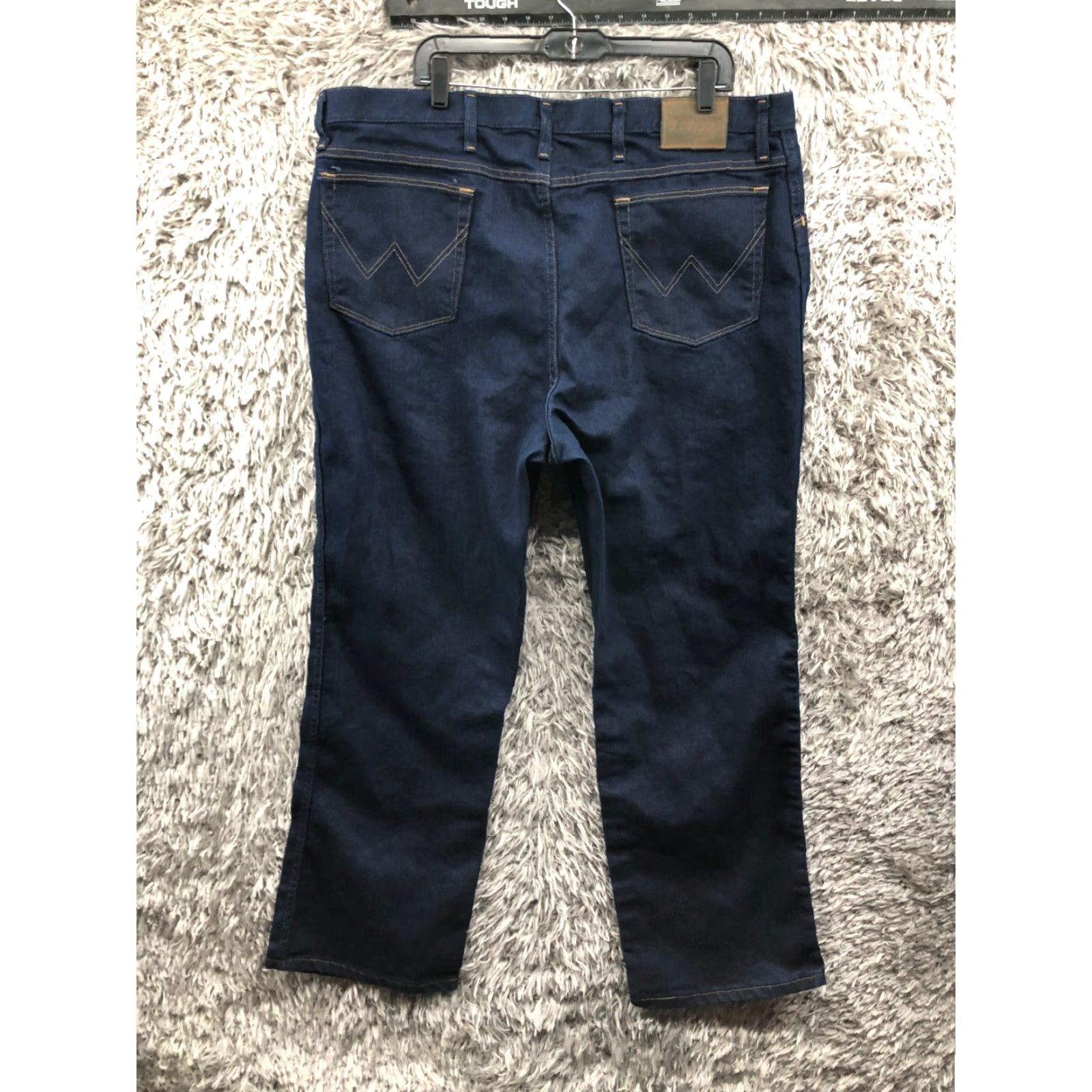 Wrangler Wrangler Rugged Wear Jeans Mens Dark Wash Blue 5-Pocket Denim Straight Leg 44x30 Regular Rise Mid Jeans Size US 44 / EU 60 - 5 Thumbnail