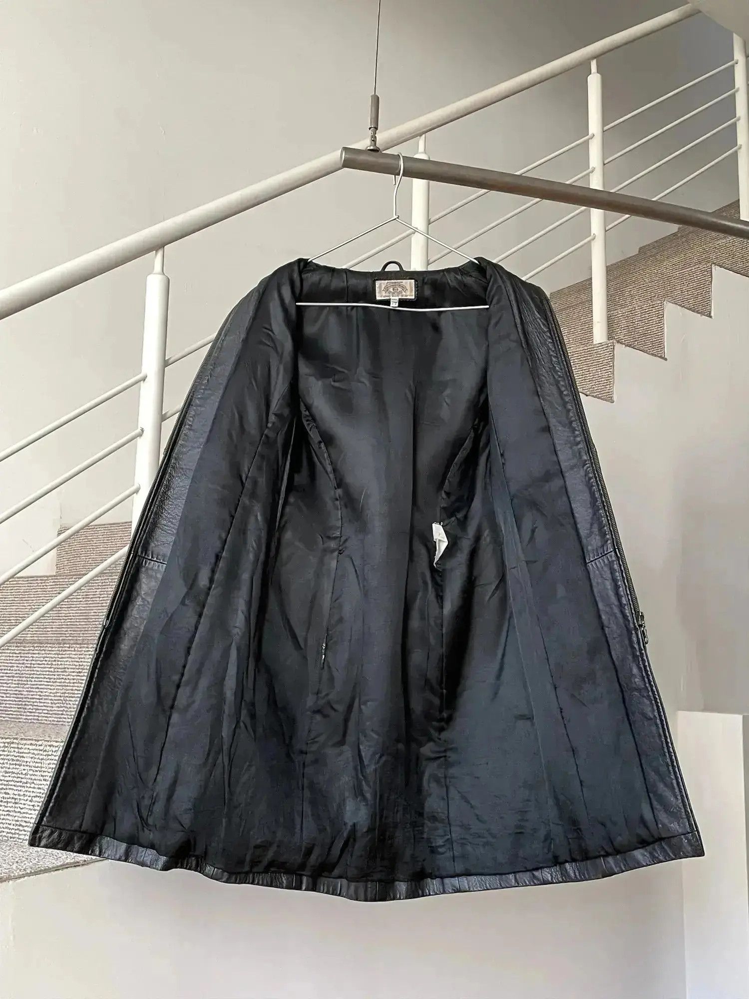Armani ARMANI Coat Leather Jacket Trench 90s Sport Black E1039 Size M / US 6-8 / IT 42-44 - 6 Thumbnail