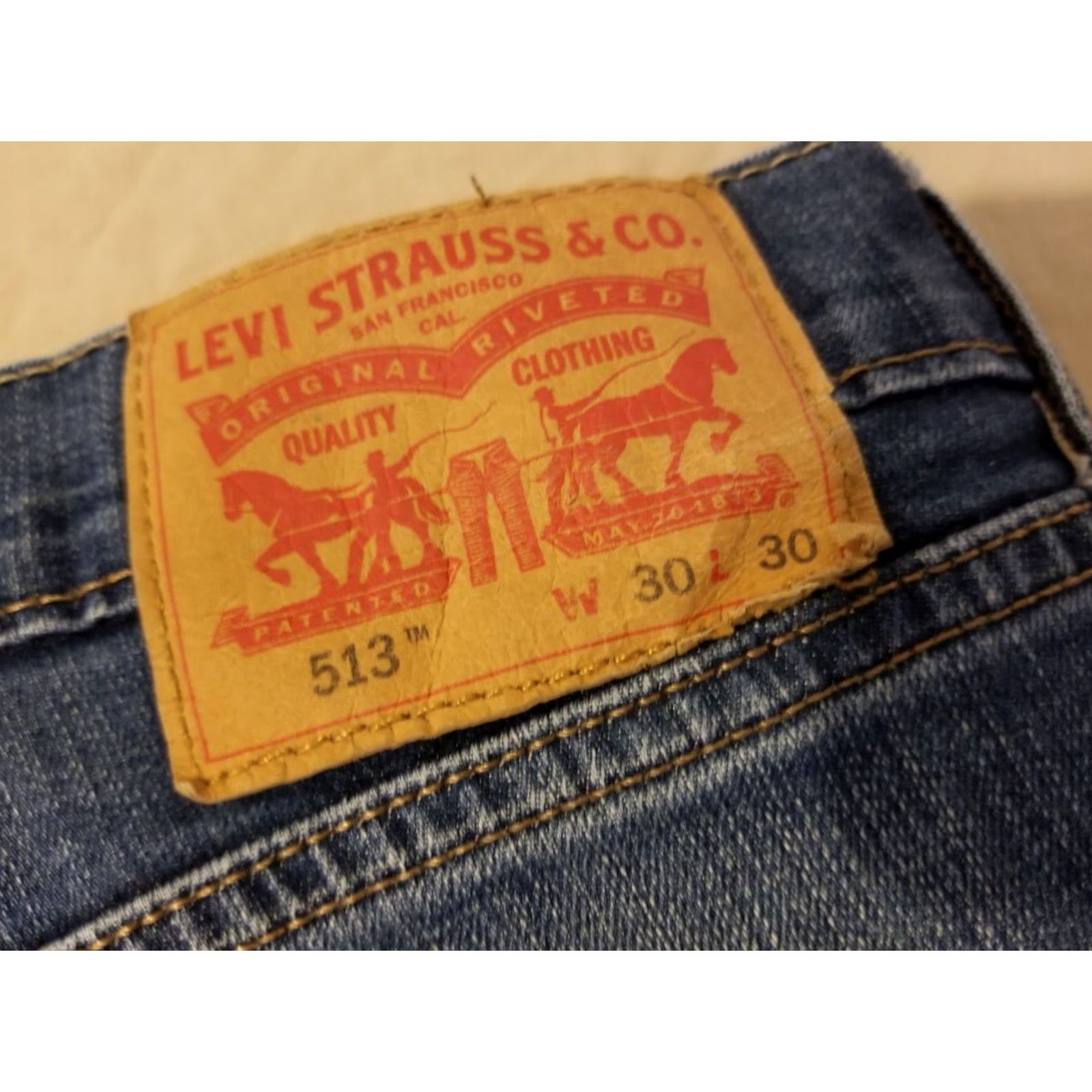 Levi's Levi's Jeans 513 Slim Straight Cotton Denim Pants Stretch 30x30 Blue Mens Regular Size US 30 / EU 46 - 3 Thumbnail