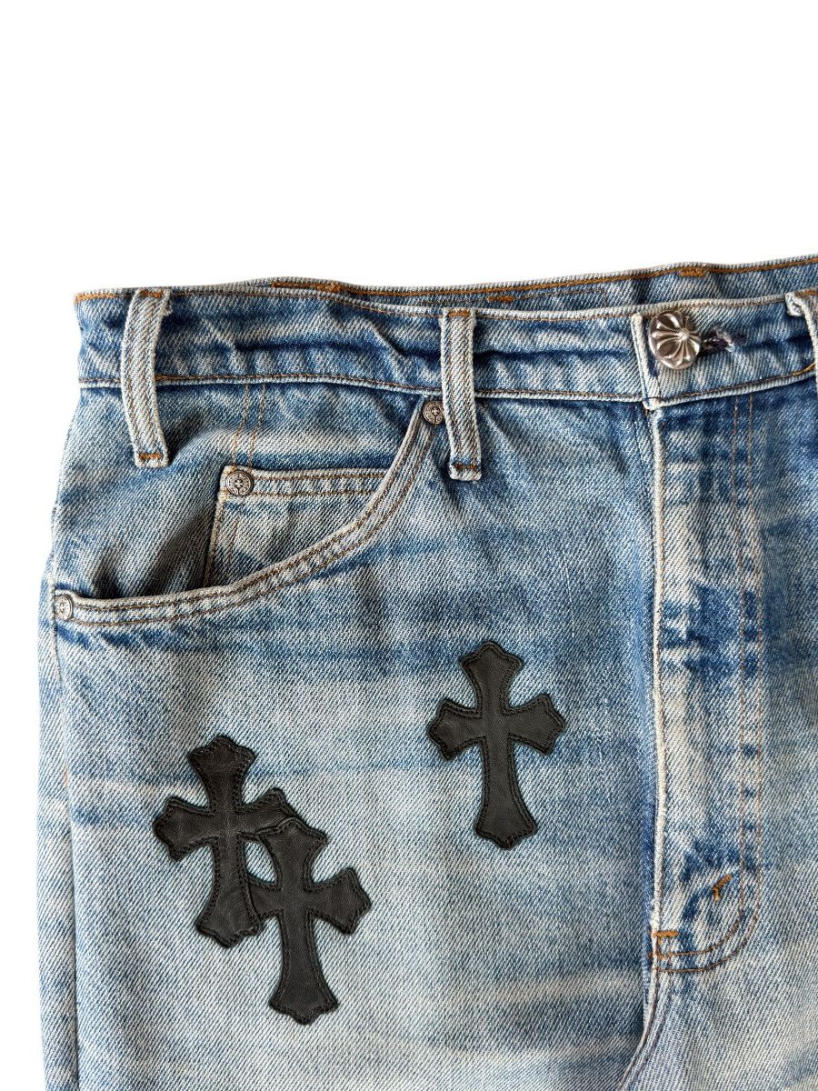 Chrome Hearts Chrome Hearts Light-wash Blue 505 Levi’s Patched Denim Size US 34 / EU 50 - 7 Thumbnail