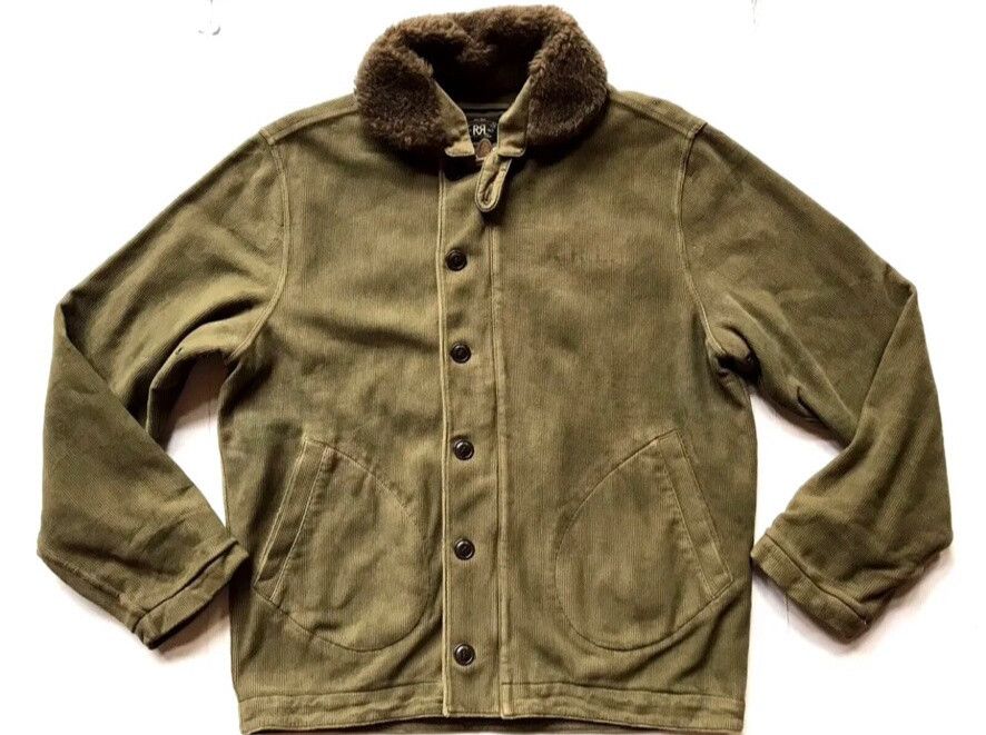 RRL Ralph Lauren rrl wool fur collar military corduroy jacket Size US M / EU 48-50 / 2 - 1 Thumbnail