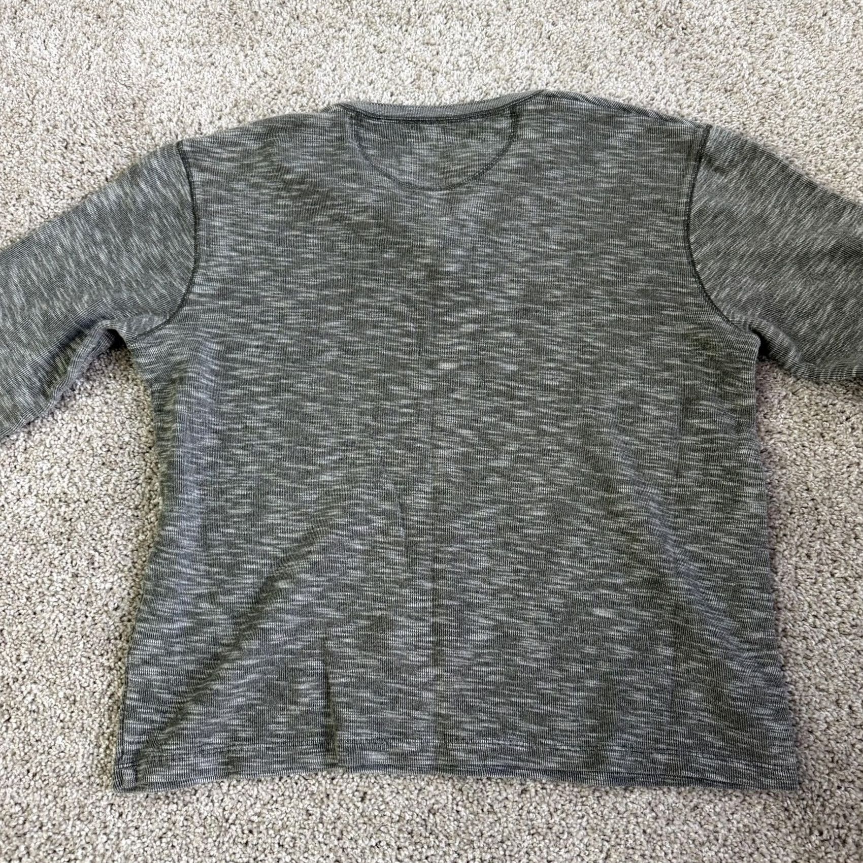 Lucky Brand Lucky Brand Shirt Mens L Gray Knit Thermal Henley Long Sleeve Casual Top Size US L / EU 52-54 / 3 - 4 Thumbnail