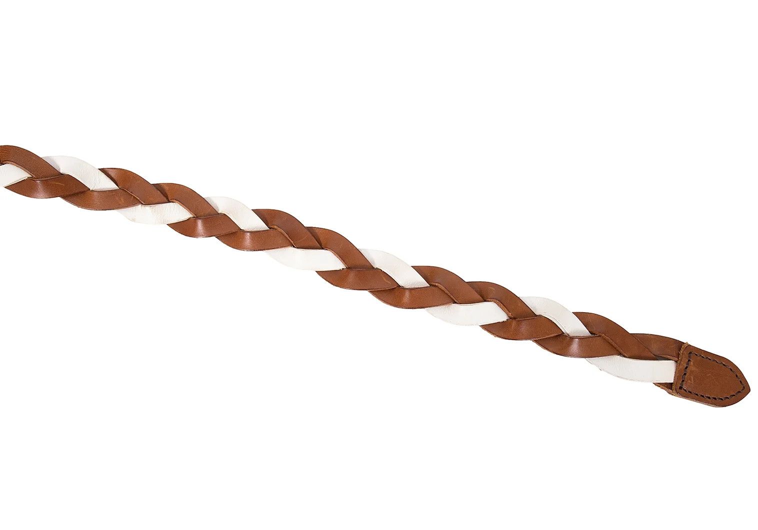Jean Paul Gaultier Woven Leather Belt in White and Brown Size ONE SIZE - 6 Thumbnail
