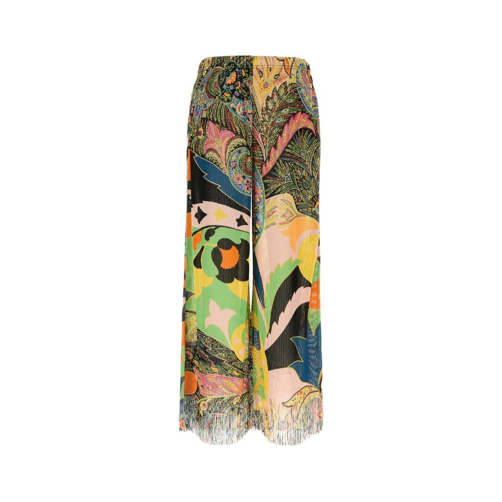 Etro ETRO Multicolor Embroidered Viscose Wide-Leg Pant New & Auth Size 28" / US 6 / IT 42 - 2 Thumbnail
