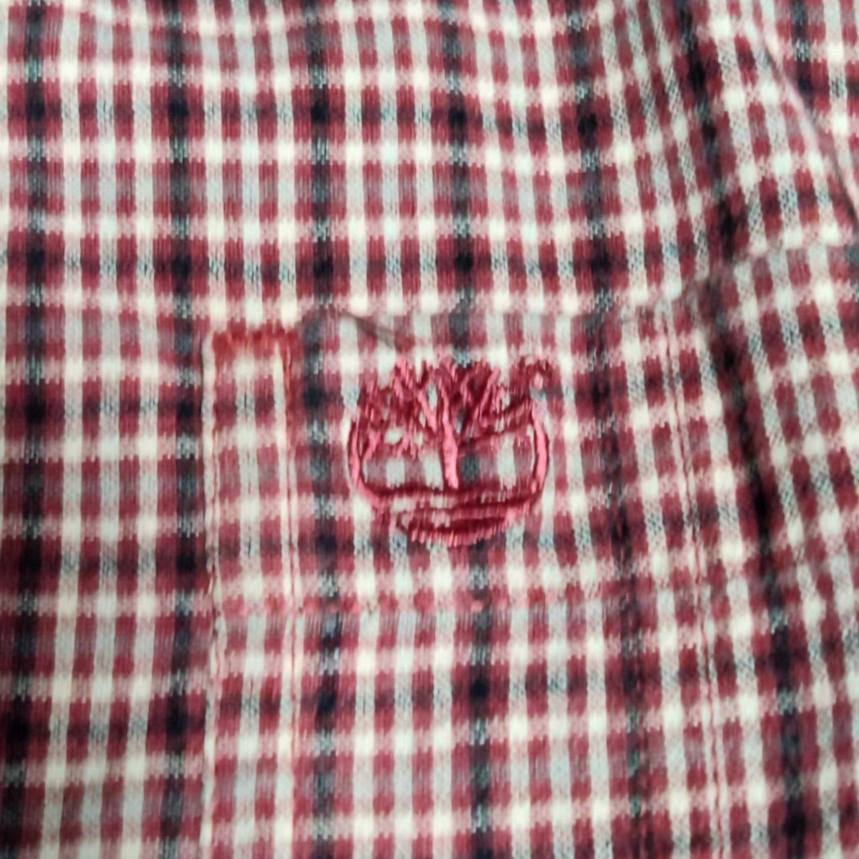 Timberland TIMBERLAND WEATHER GEAR Men Large Burgundy Check 100% Cotton Button-Up Shirt Size US L / EU 52-54 / 3 - 6 Thumbnail