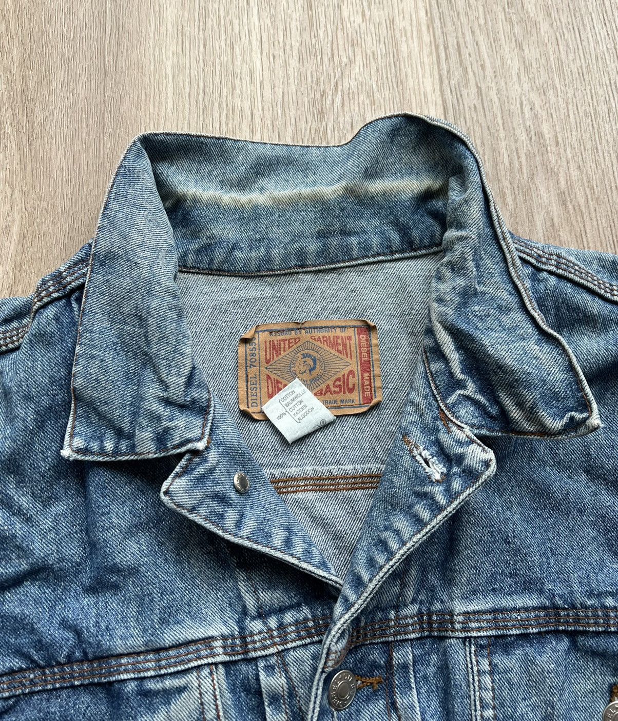 Diesel × Vintage Vintage 90s Diesel Washed Blue Denim Bomber Jacket Size US L / EU 52-54 / 3 - 8 Thumbnail