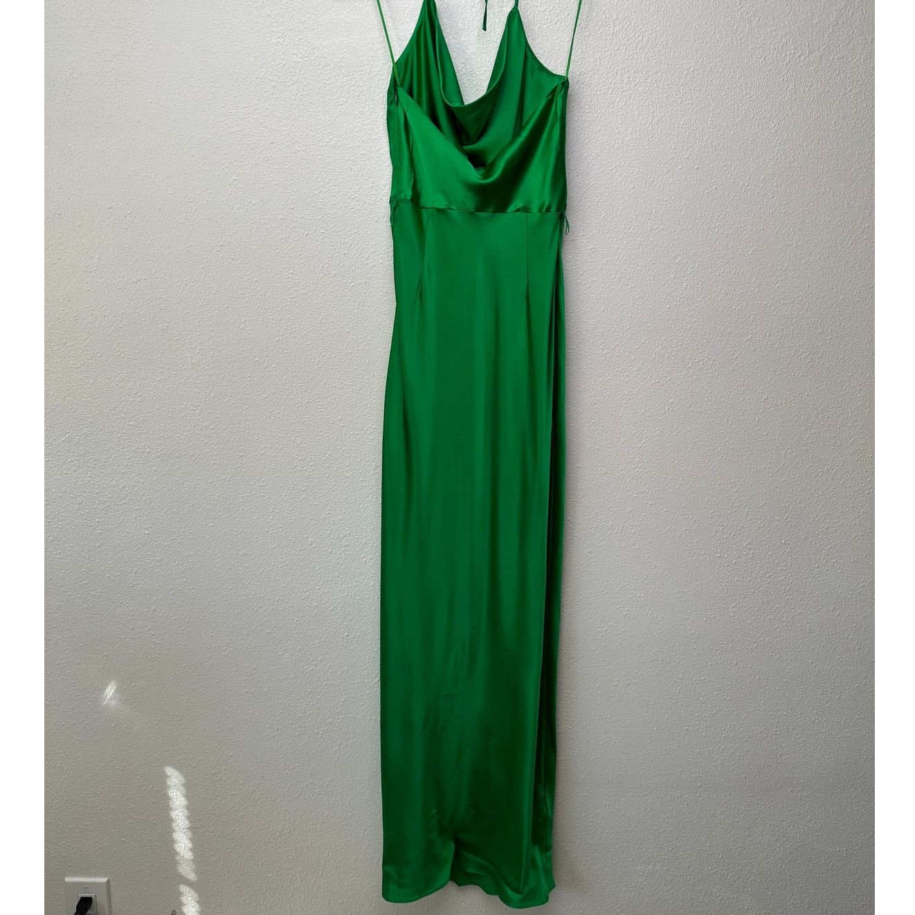 NWT Nicholas Lucinda Green Silk Halter Slip Maxi Dress US 6