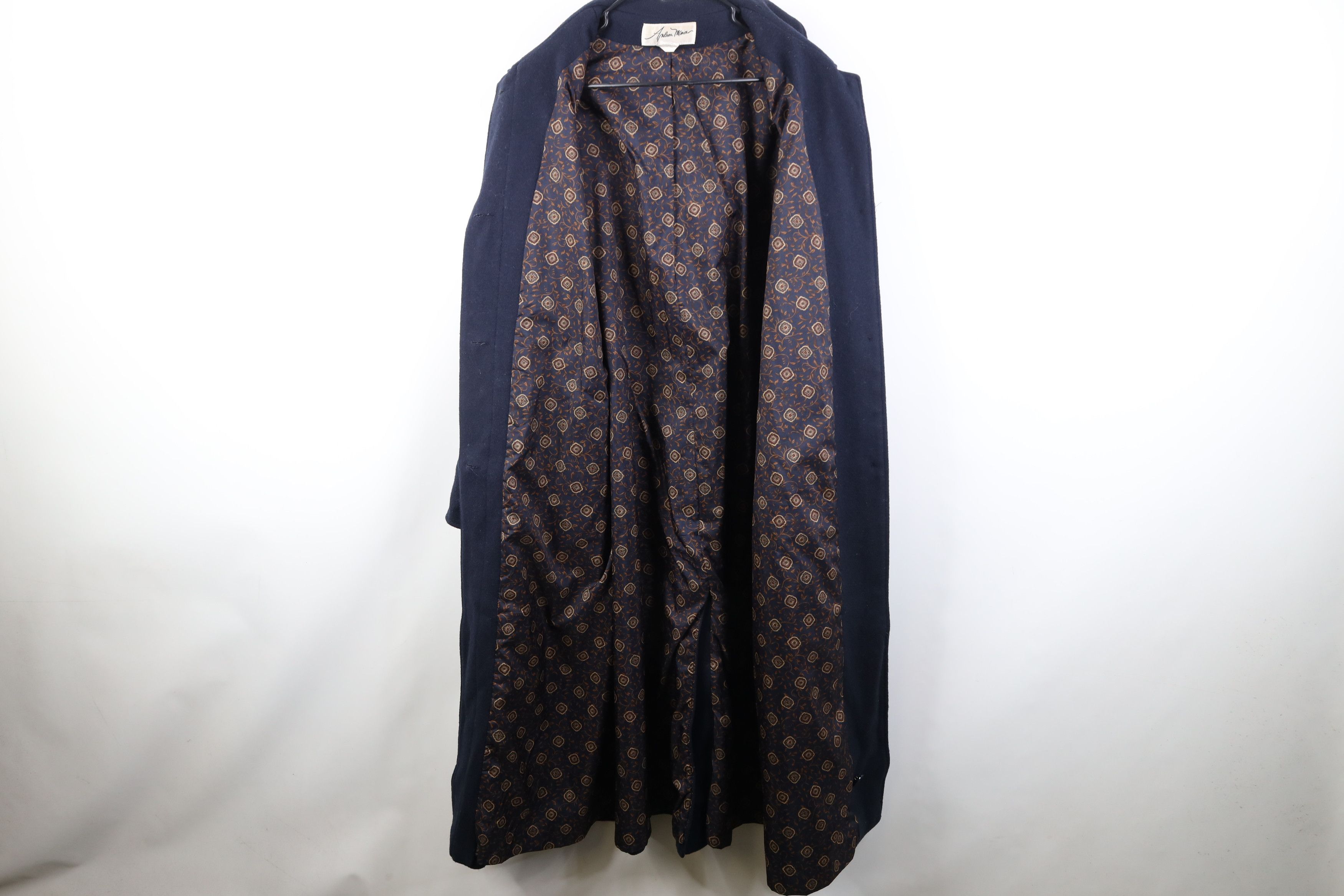 Vintage Vintage 90s Streetwear Wool Full Length Coat Jacket Blue Size XXL / US 16-18 / IT 52-54 - 9 Thumbnail