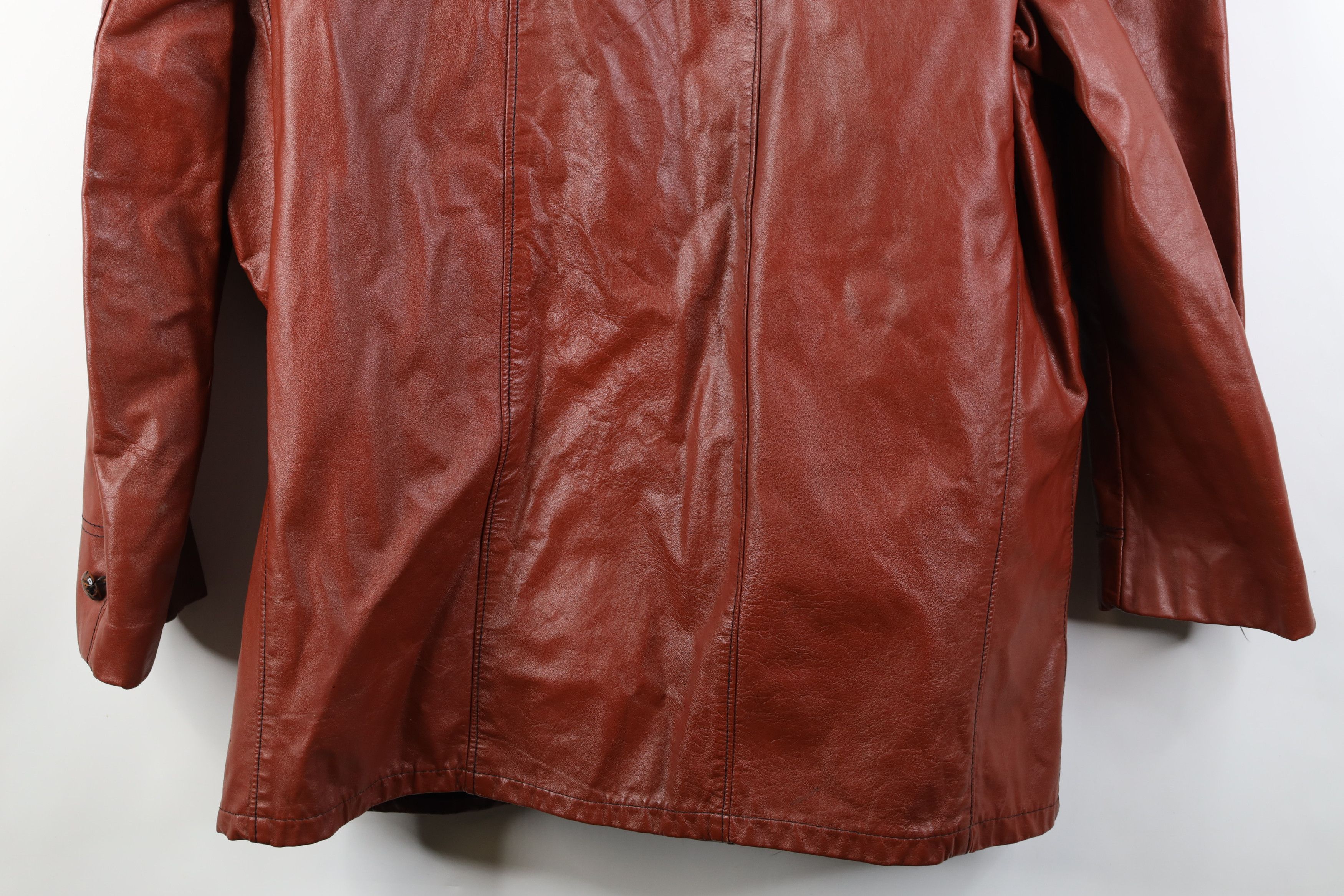 Vintage Vintage 70s Streetwear Fleece Lined Leather Western Jacket Size US XXL / EU 58 / 5 - 16 Thumbnail
