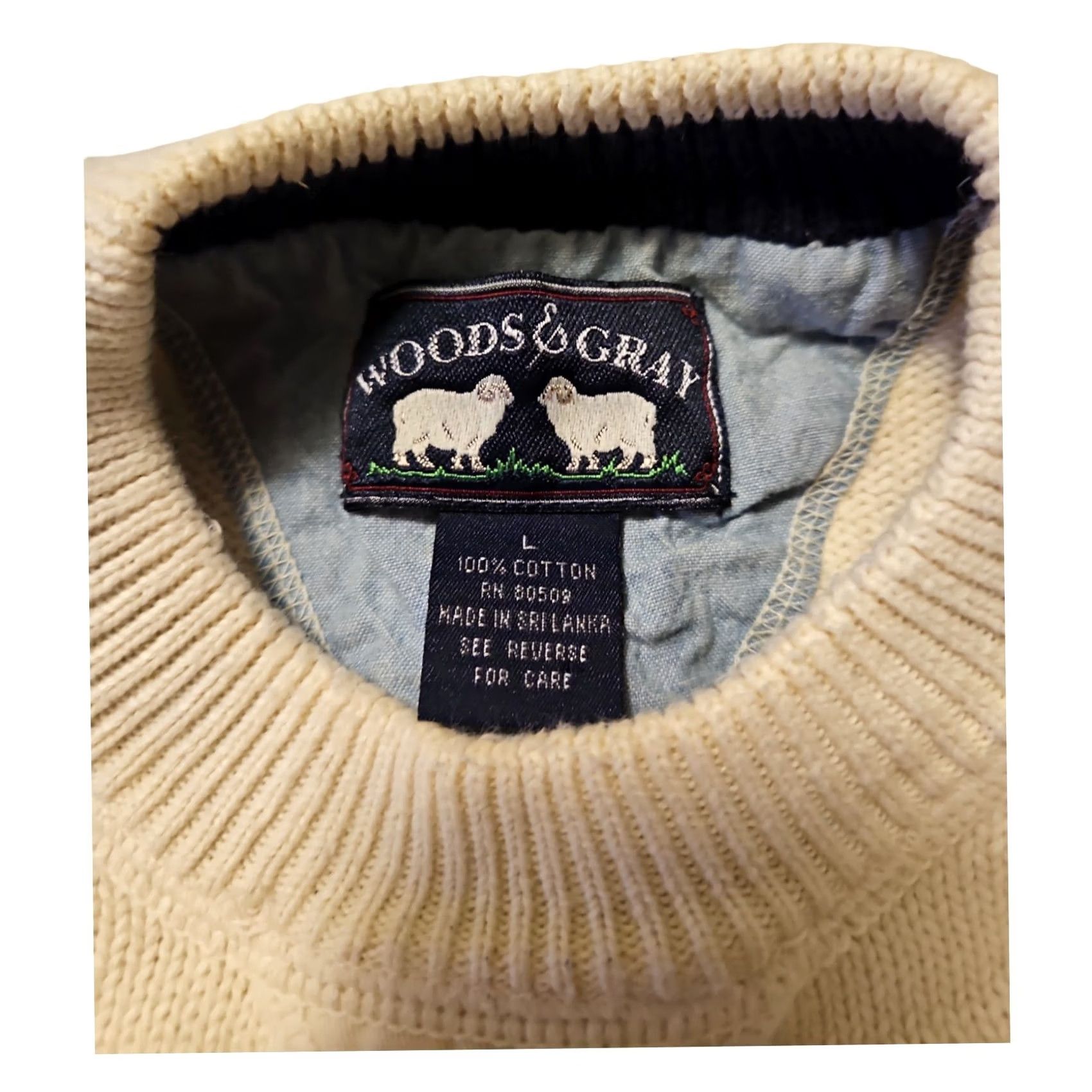 Vintage Vintage Woods & Gray Sweater Large Mens Long Sleeve Ivory Tight Knit Size US L / EU 52-54 / 3 - 2 Thumbnail