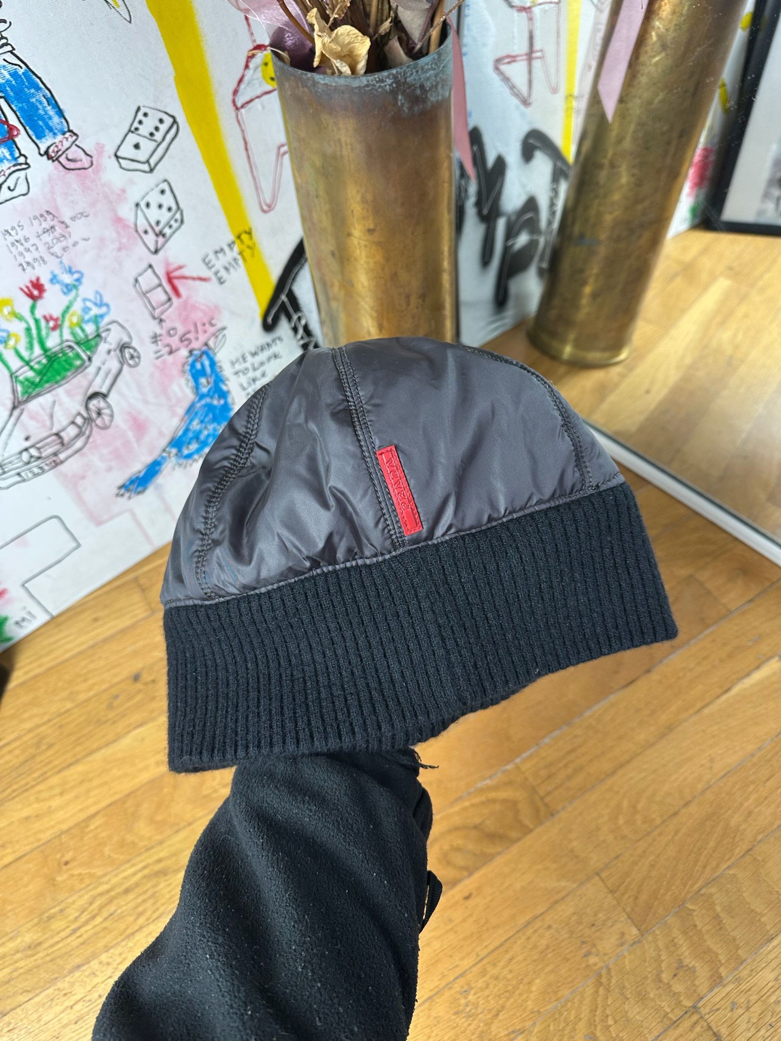 Prada PRADA beanie wool Hat Cap Nylon Red Tab 2000's Vintage Size ONE SIZE - 1 Thumbnail