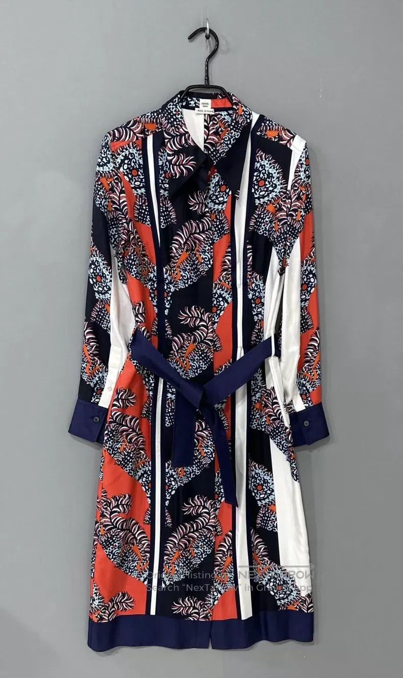 Other Hermes Silk Floral Open Cardigan Dress Size XS / US 0-2 / IT 36-38 - 2 Thumbnail