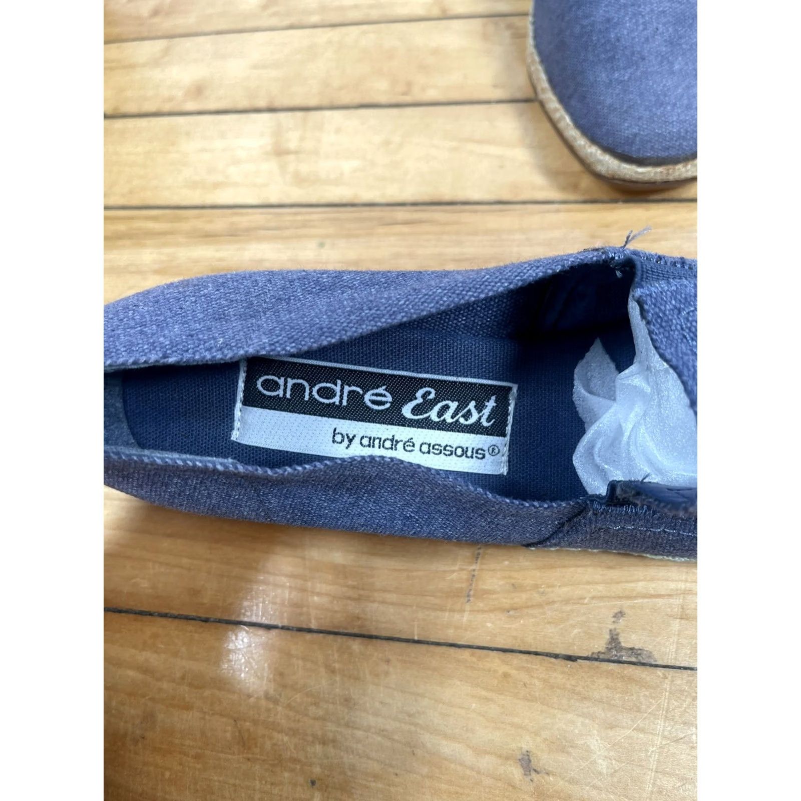 Vintage Andre East Womens Blue Fabric Pumps Heel Slip On Leather Sole Size 8.5B Classic Shoes, Womens, Medium (B) Size US 9 / IT 39 - 4 Thumbnail
