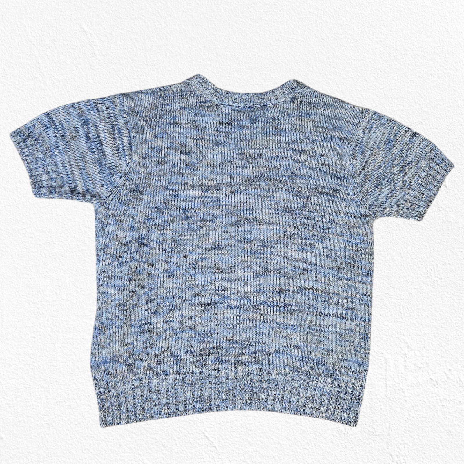 Evan Picone Y2K Evan-Picone Blue Knit Short Sleeve Sweater Size Medium Size M / US 6-8 / IT 42-44 - 6 Thumbnail