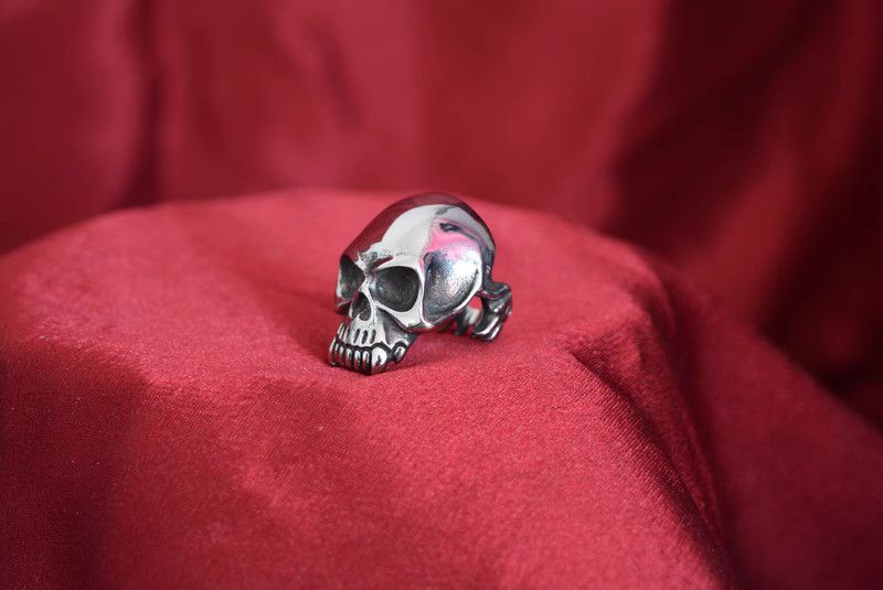 Jewelry Skull Crazy Jewelry Rings Open Size Chrome Ring (Size 7-13) Size ONE SIZE - 4 Thumbnail