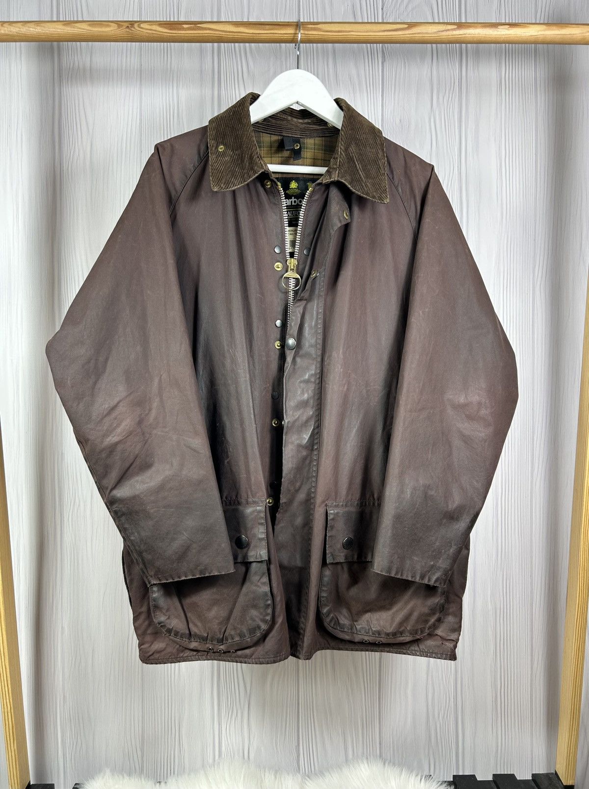 Barbour Vintage Barbour Beaufort A190 Waxed Jacket England Size C42 Size US L / EU 52-54 / 3 - 1 Thumbnail