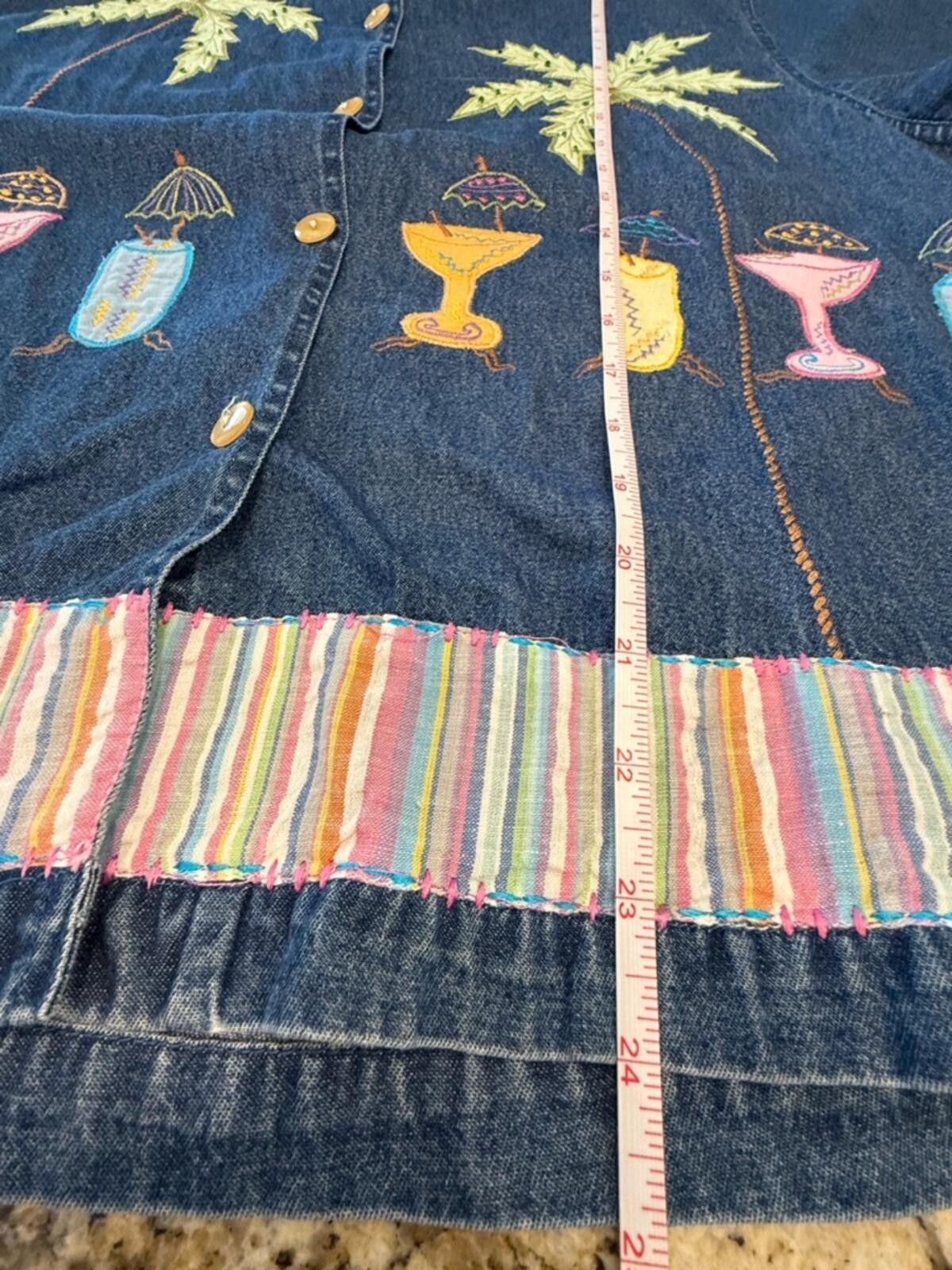Other New Directions tropical embroidered denim button up top XL Size XL / US 12-14 / IT 48-50 - 10 Thumbnail