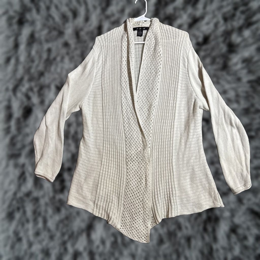 Vintage Womens Boho Cardigan Sweater 3X Plus Open Knit Lagenlook Cottagecore Romantic Size XXL / US 16-18 / IT 52-54 - 1 Thumbnail