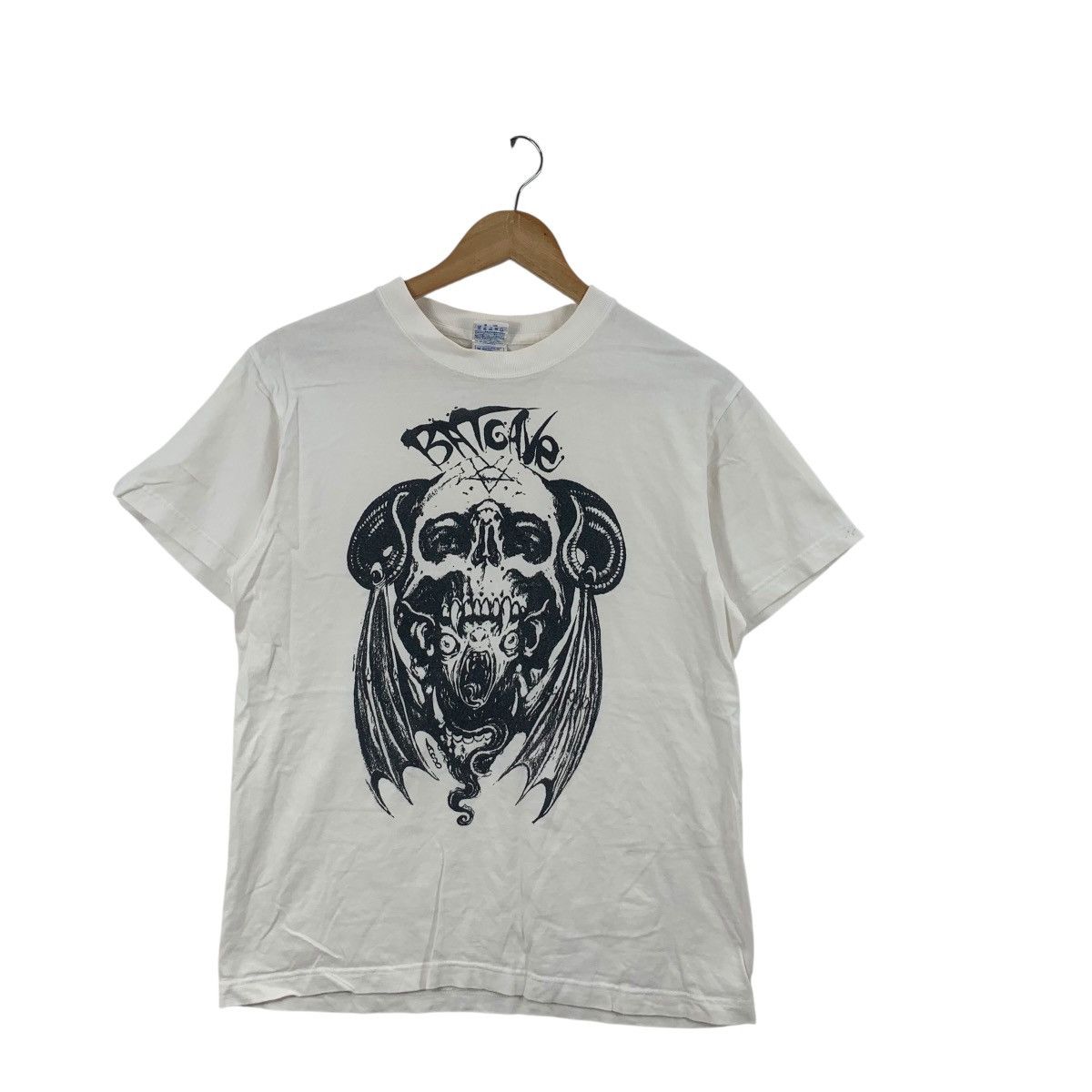 Other BAT CAVE Skull Bones Pentagram Logo Tee Shirt Top Heavy Size US M / EU 48-50 / 2 - 3 Thumbnail
