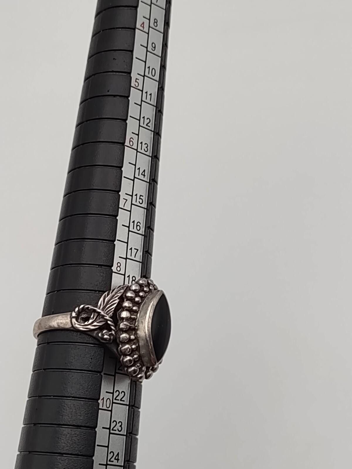 The Unbranded Brand Southwestern Sterling Silver Black Onyx Marquise Ring Size 9 Size ONE SIZE - 5 Thumbnail