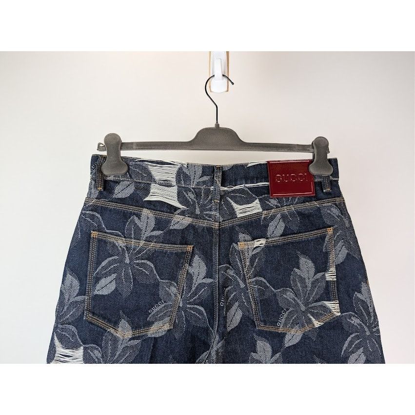 Gucci o1rshd1 Jacquard Certified Cotton Denim Bermuda Shorts Blue Size US 34 / EU 50 - 11 Thumbnail