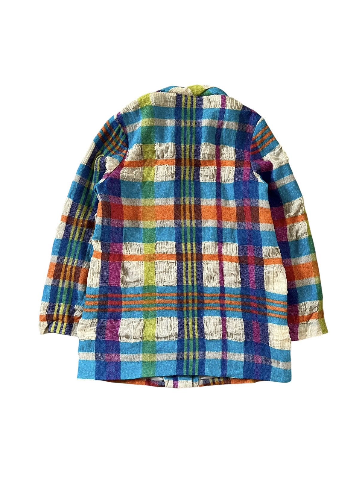 Issey Miyake M. & Kyoko Multicolor Plaid Wool Textured Coats Size M / US 6-8 / IT 42-44 - 2 Thumbnail