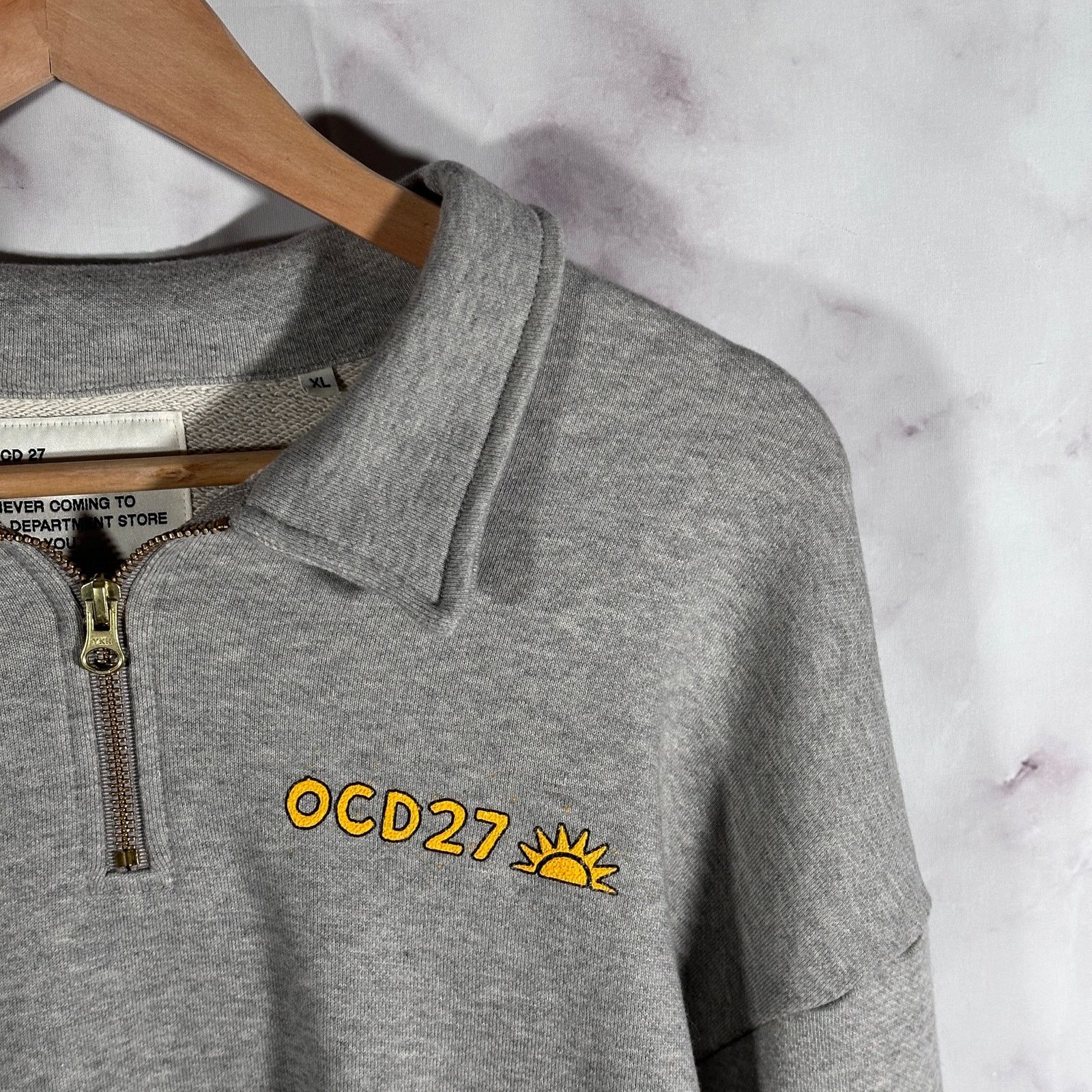 Other Hirshleifers OCD27 Grey Half-Zip Sweatshirt Size US XL / EU 56 / 4 - 2 Thumbnail