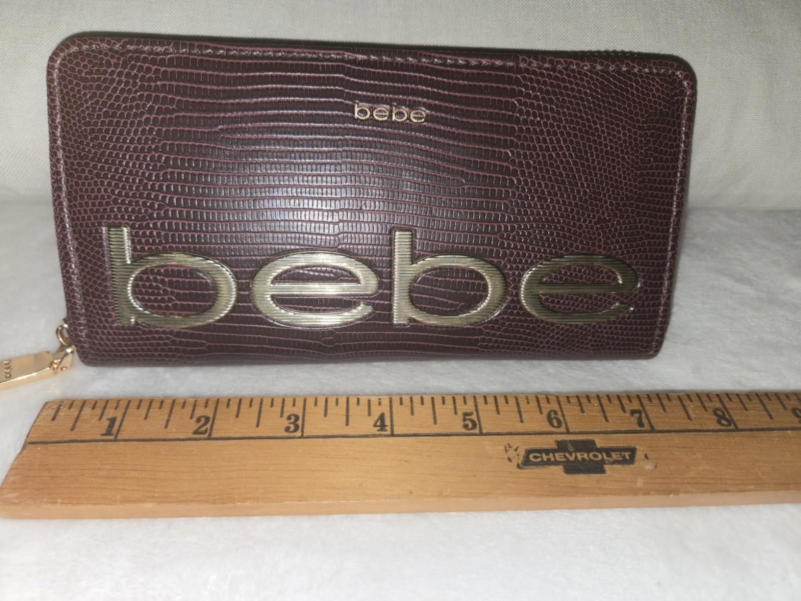 Bebe Bebe Fabiola Stamped Lizard Continental Wallet Wine MSRP $49 Size ONE SIZE - 6 Thumbnail