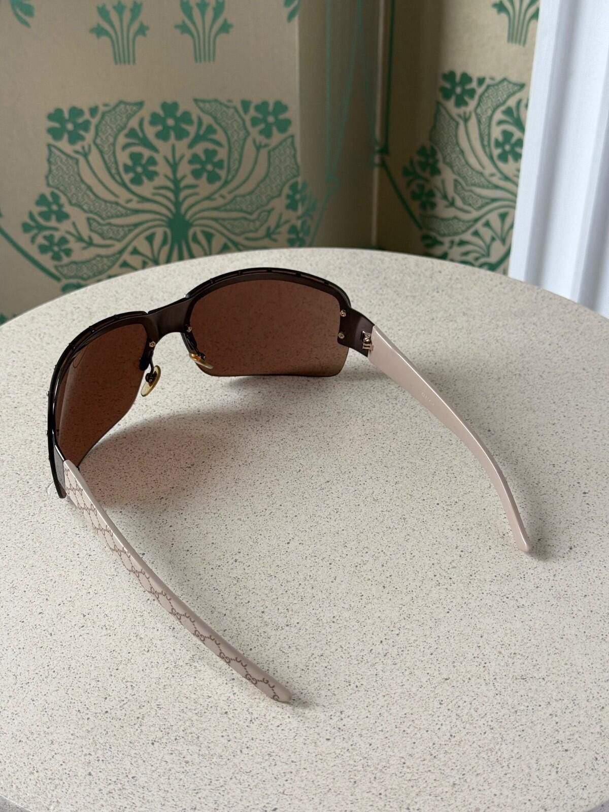 Gucci 2000 Vintage Gucci Monogram Beige Mask Sunglasses GG 1819/S Size ONE SIZE - 10 Thumbnail