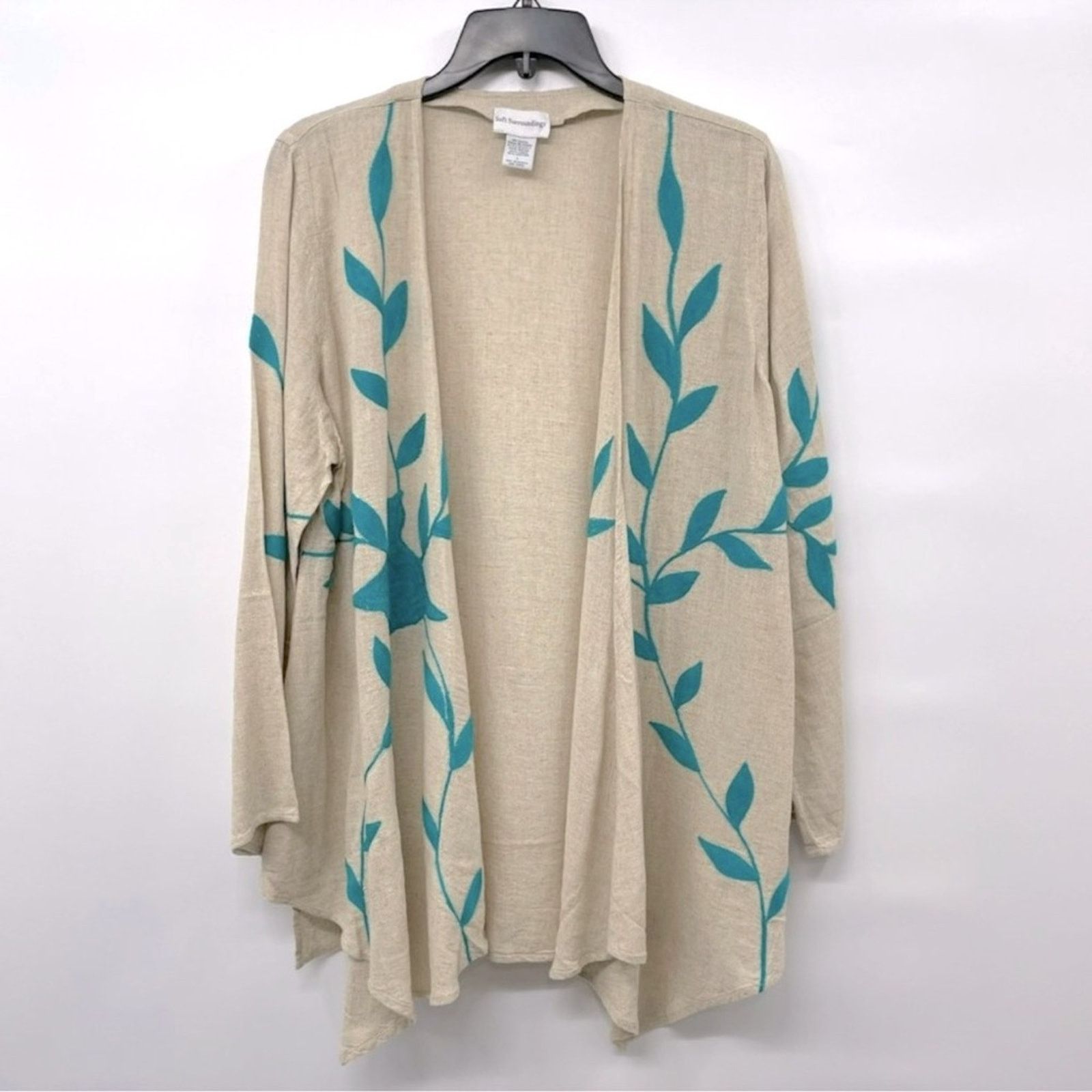 Soft Surroundings Soft Surroundings Linen Embroidered Cardigan Size S / US 4 / IT 40 - 1 Thumbnail