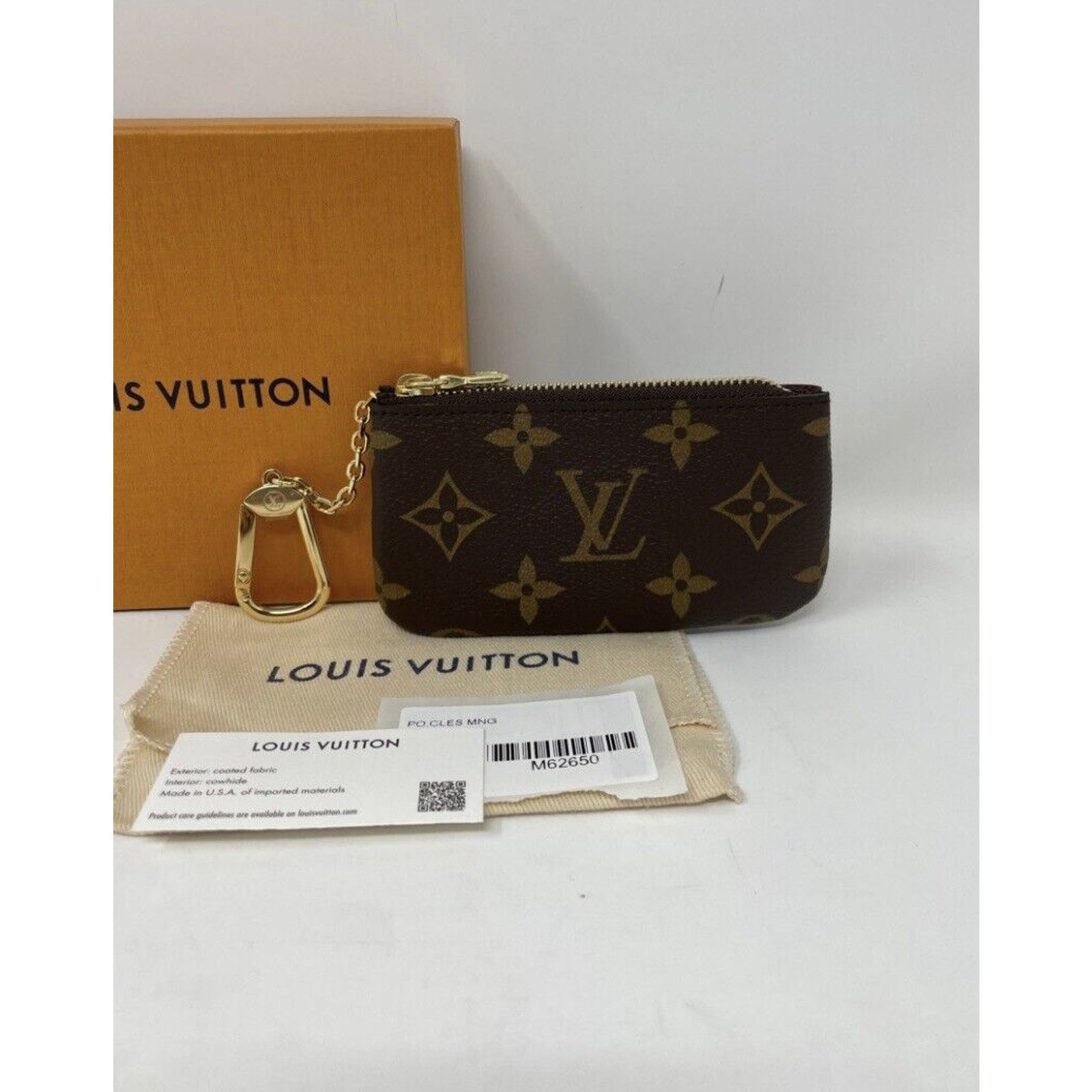 Louis Vuitton NEW LOUIS VUITTON Key Pouch Cles Monogram Coin Card Wallet Size ONE SIZE - 4 Thumbnail