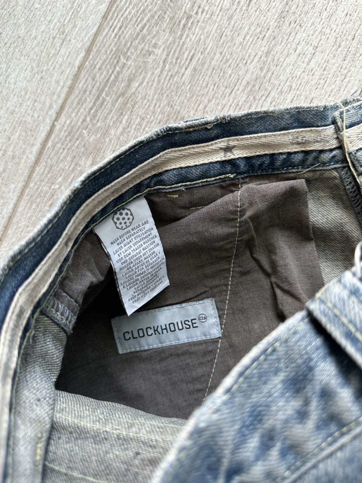 Other Vintage Y2K Clockhouse Mud Wash Denim Biker Jeans Baggy Fit Size US 36 / EU 52 - 13 Thumbnail