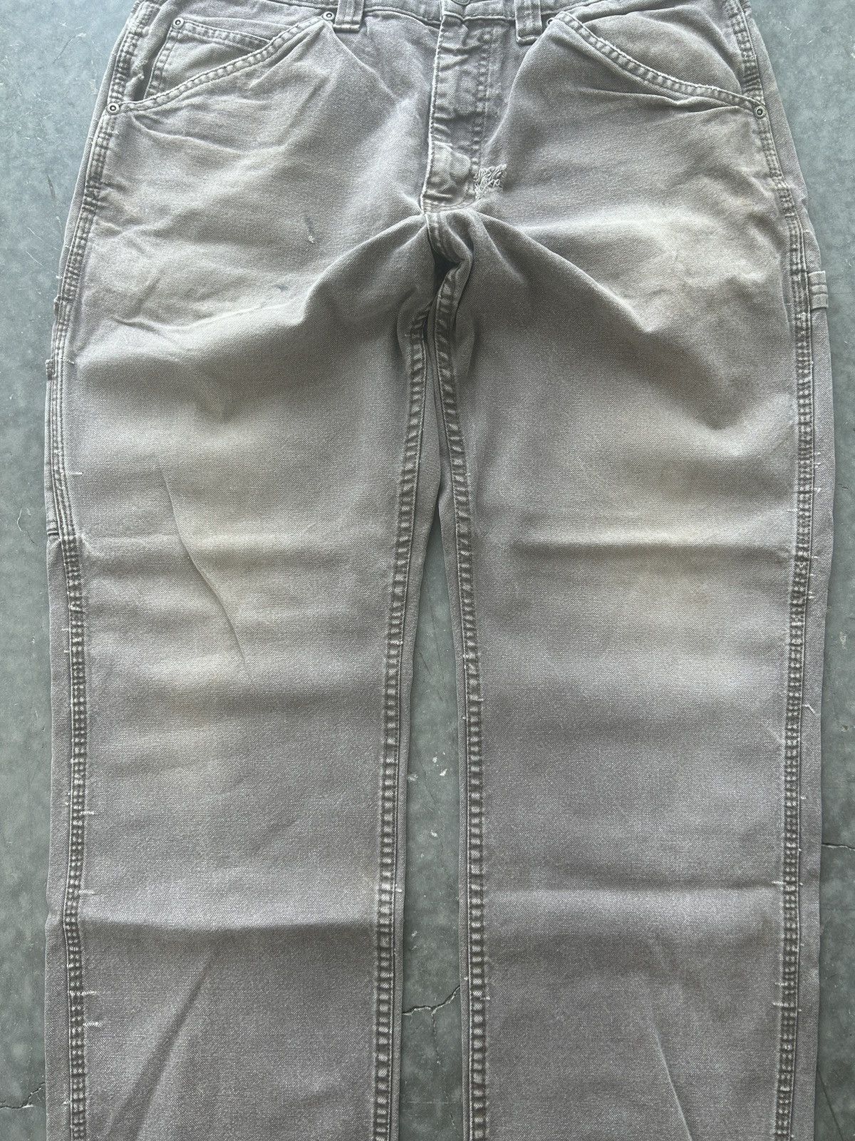 Carhartt × Vintage Vintage Y2K Carhartt Style Faded Olive Carpenter Pants Size US 34 / EU 50 - 8 Thumbnail