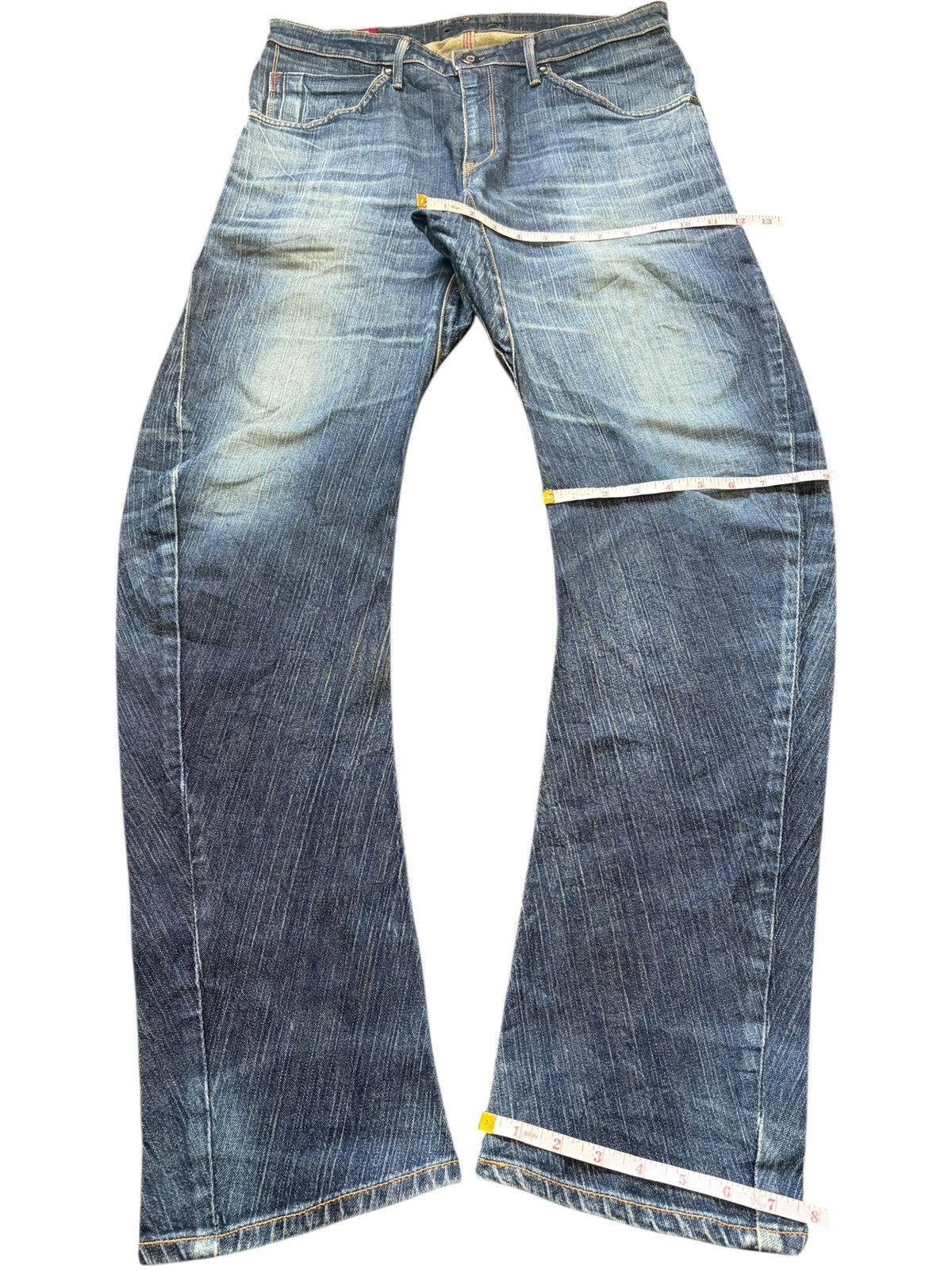 Edwin Vintage Edwin Blue Trip Faded Wash Distressed Jeans Size US 33 - 8 Thumbnail