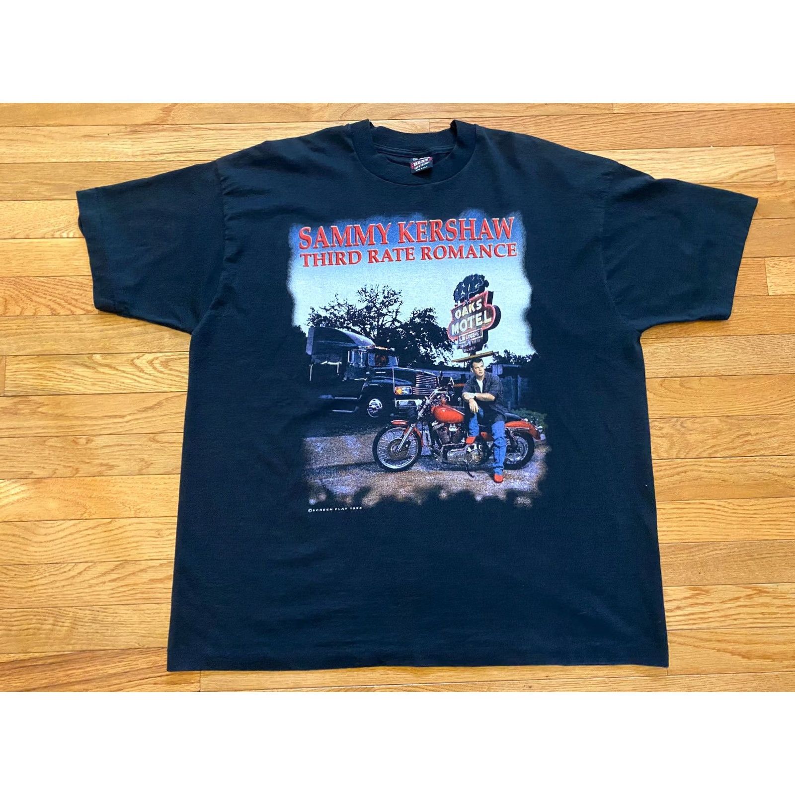 Vintage VINTAGE Sammy Kershaw Third Rate Romance Mens XXL T-Shirt Screen Stars 90s Music Double-Sided Black Short Sleeve Size US XXL / EU 58 / 5 - 2 Thumbnail