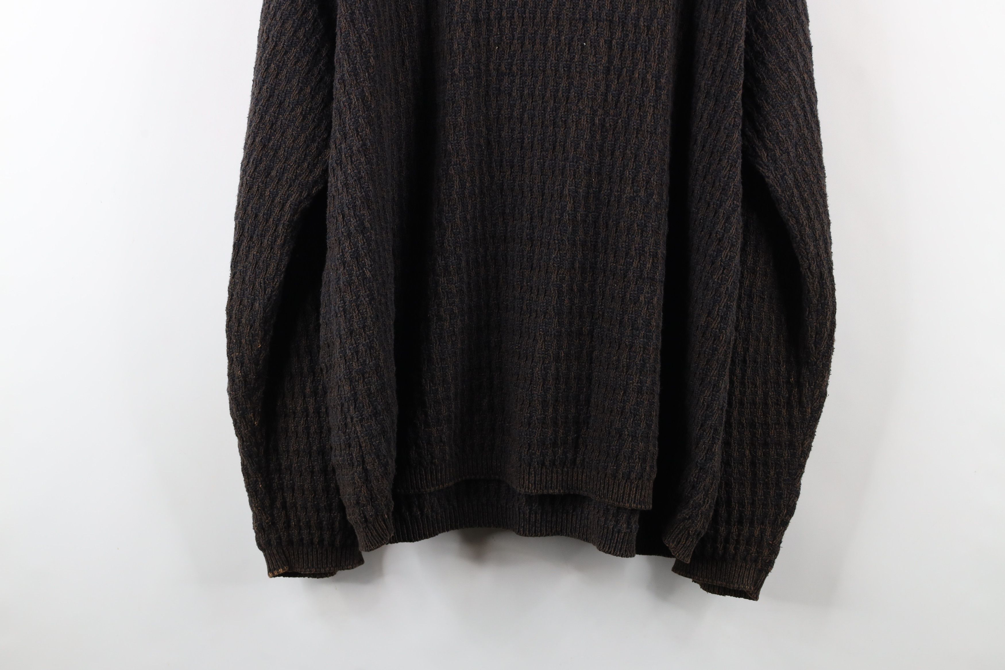 Vintage Vintage 90s Streetwear Framed Knit Henley Sweater Brown USA Size US L / EU 52-54 / 3 - 11 Thumbnail