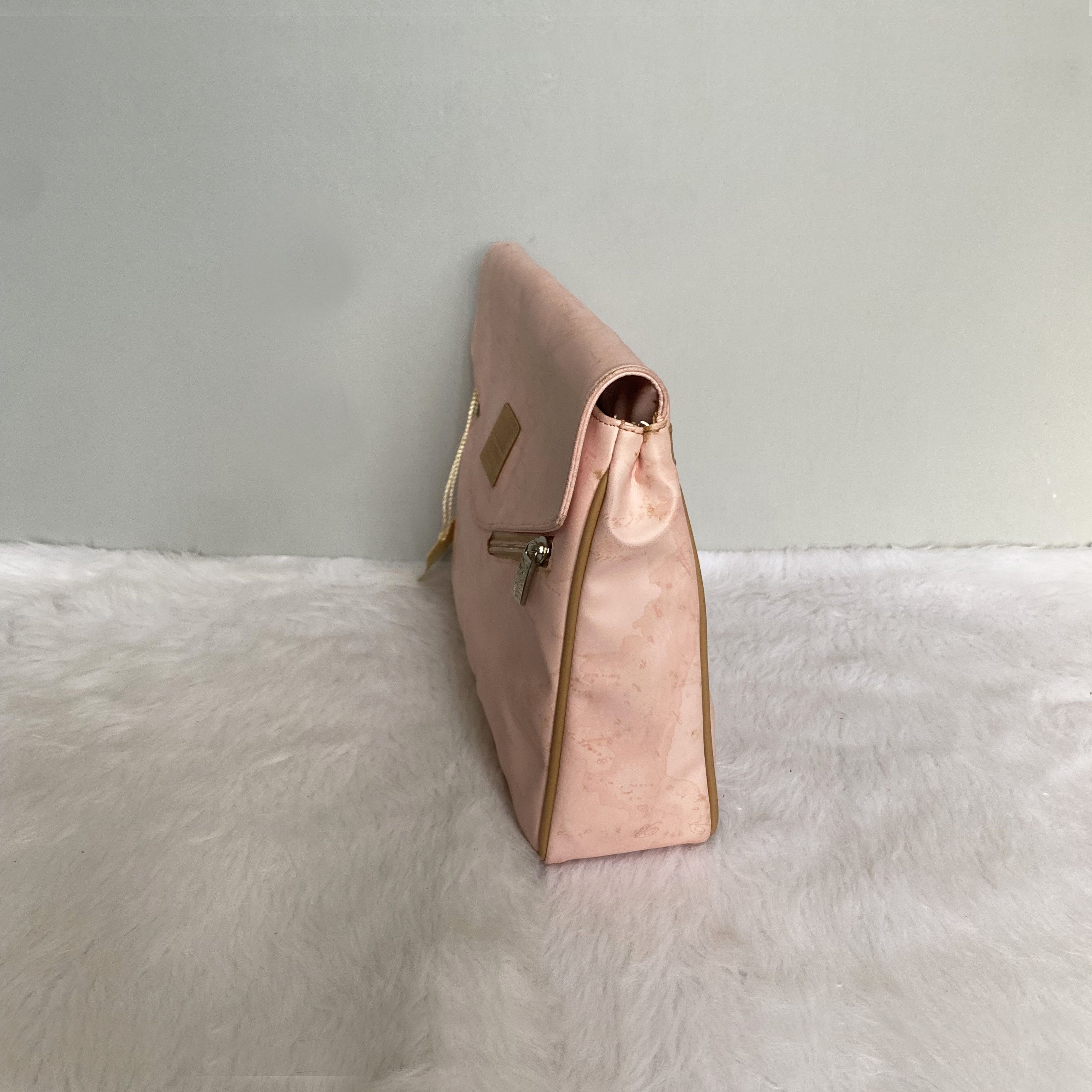 Alviero Martini × Vintage ALVIERO MARTINI Relax Pink Map Printed Envelope Document Bag Size ONE SIZE - 3 Thumbnail