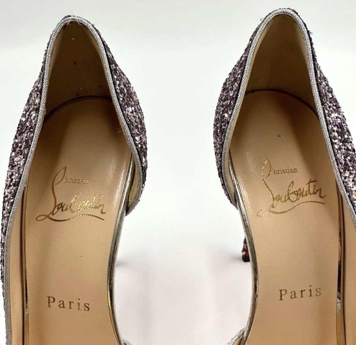 Christian Louboutin Christian Louboutin Sequined Red-Sole High Heels K12 Size US 7 / IT 37 - 2 Thumbnail