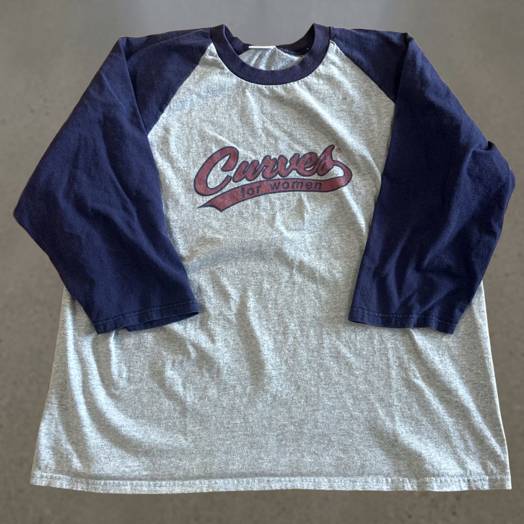 Delta VINTAGE Y2K Curves Baseball Tee Shirt 3/4 Sleeve XL Gray Mens Shirt Size XL / US 12-14 / IT 48-50 - 1 Thumbnail